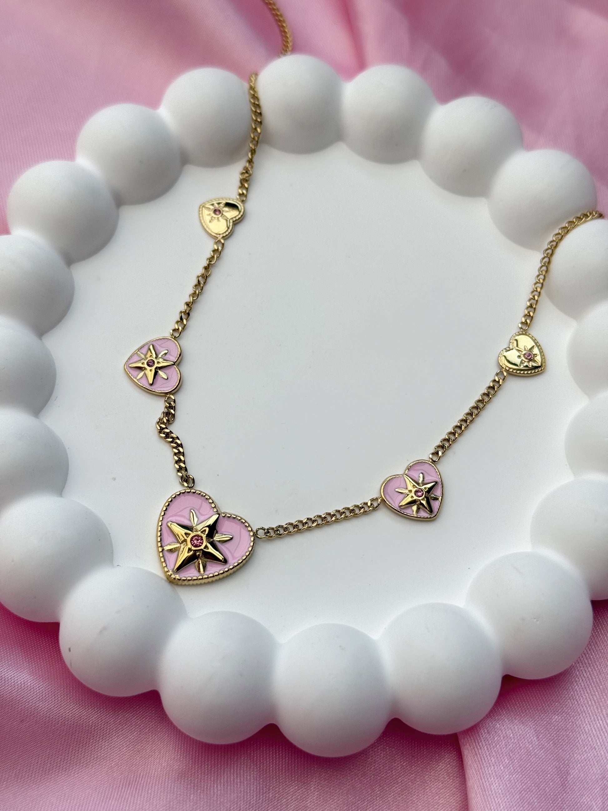 Necklace - Heart with stars