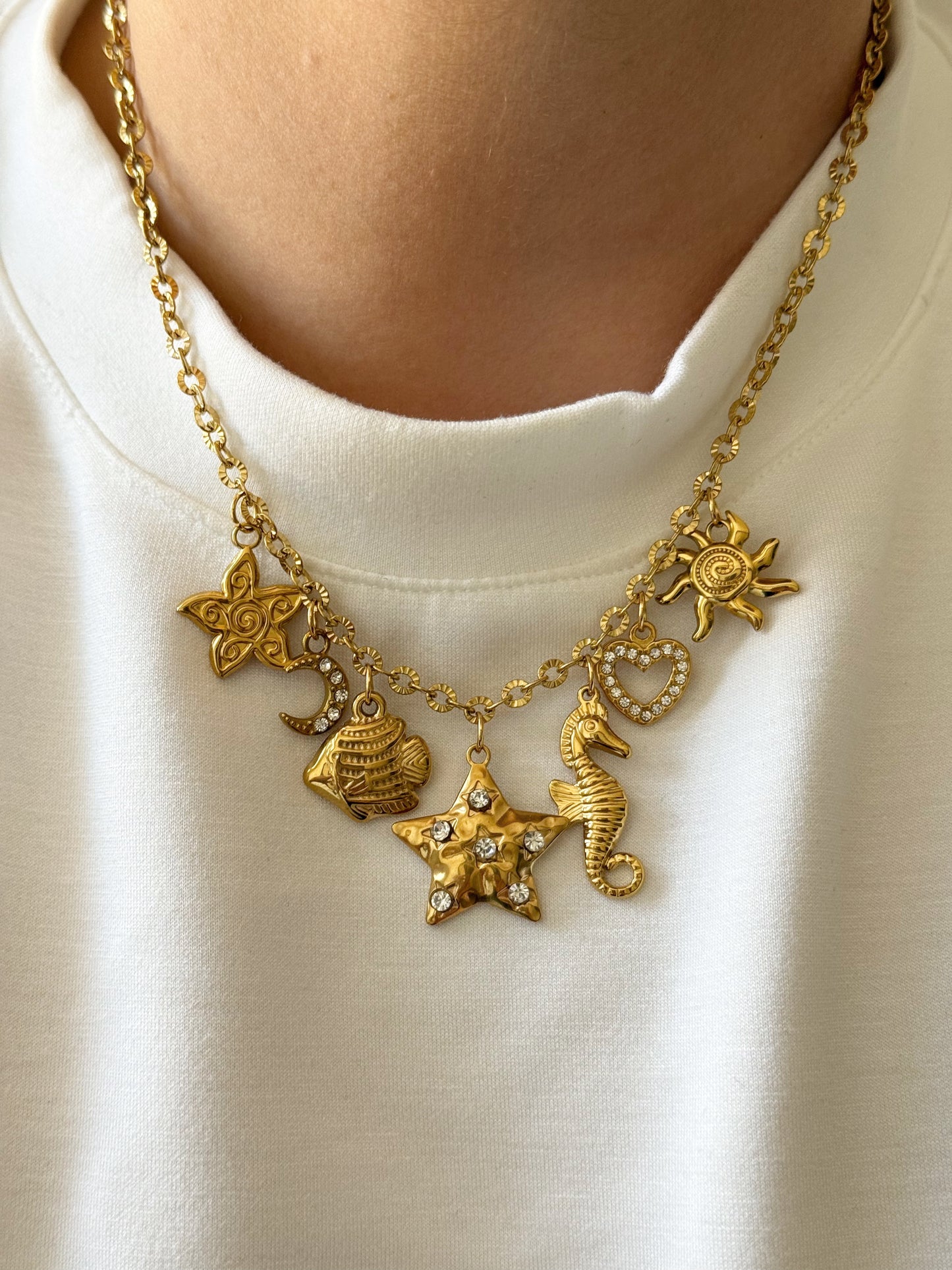 Charm Necklace - Star Seahorse