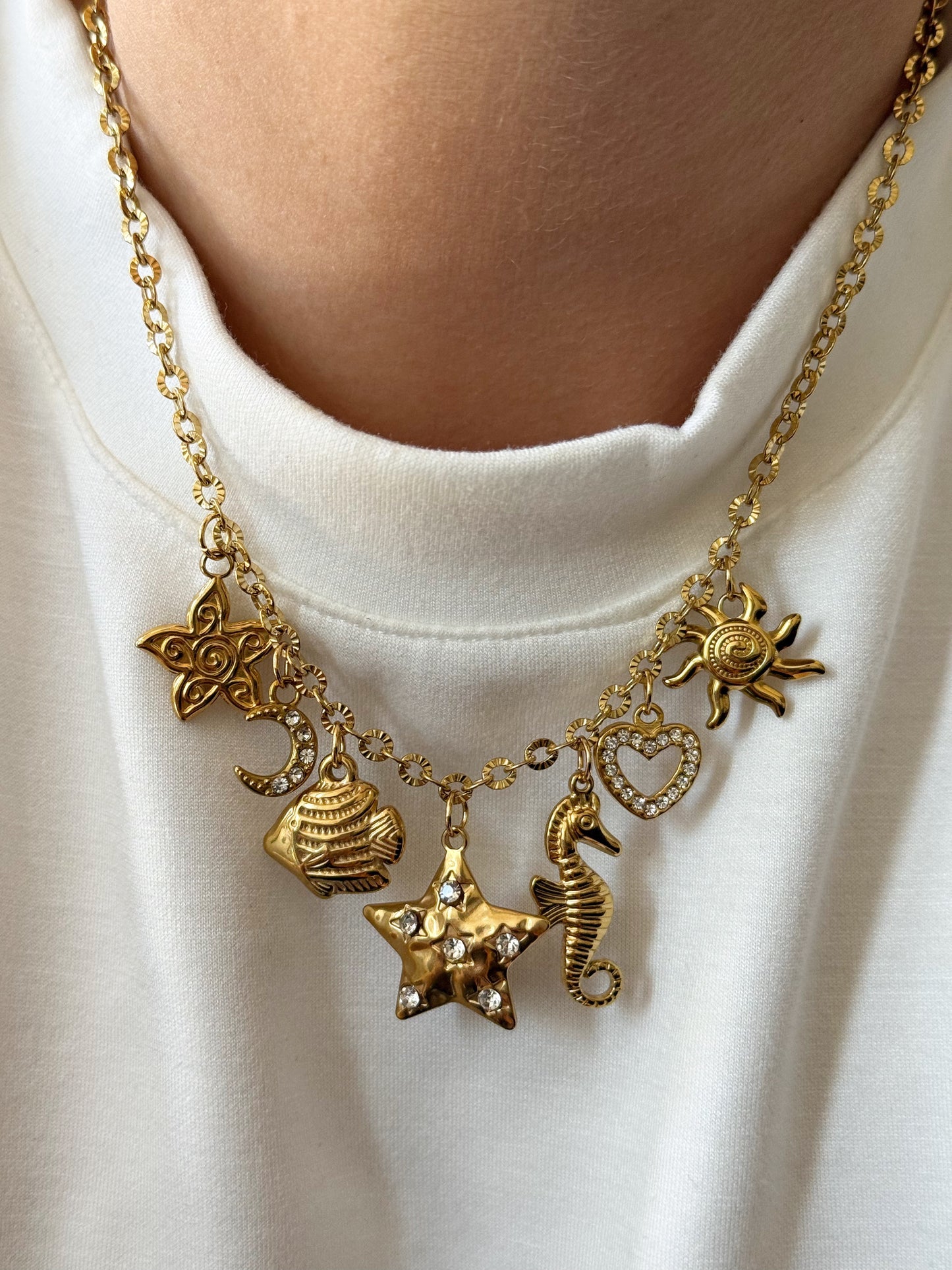 Charm Necklace - Star Seahorse
