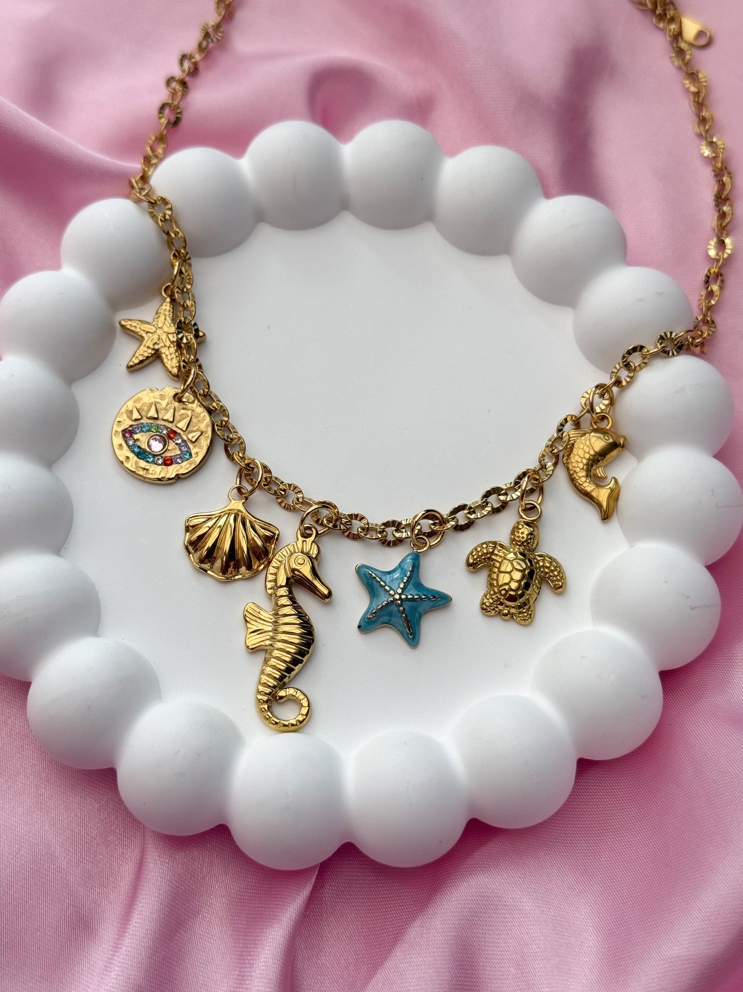 Charm Necklace - Blue Seahorse