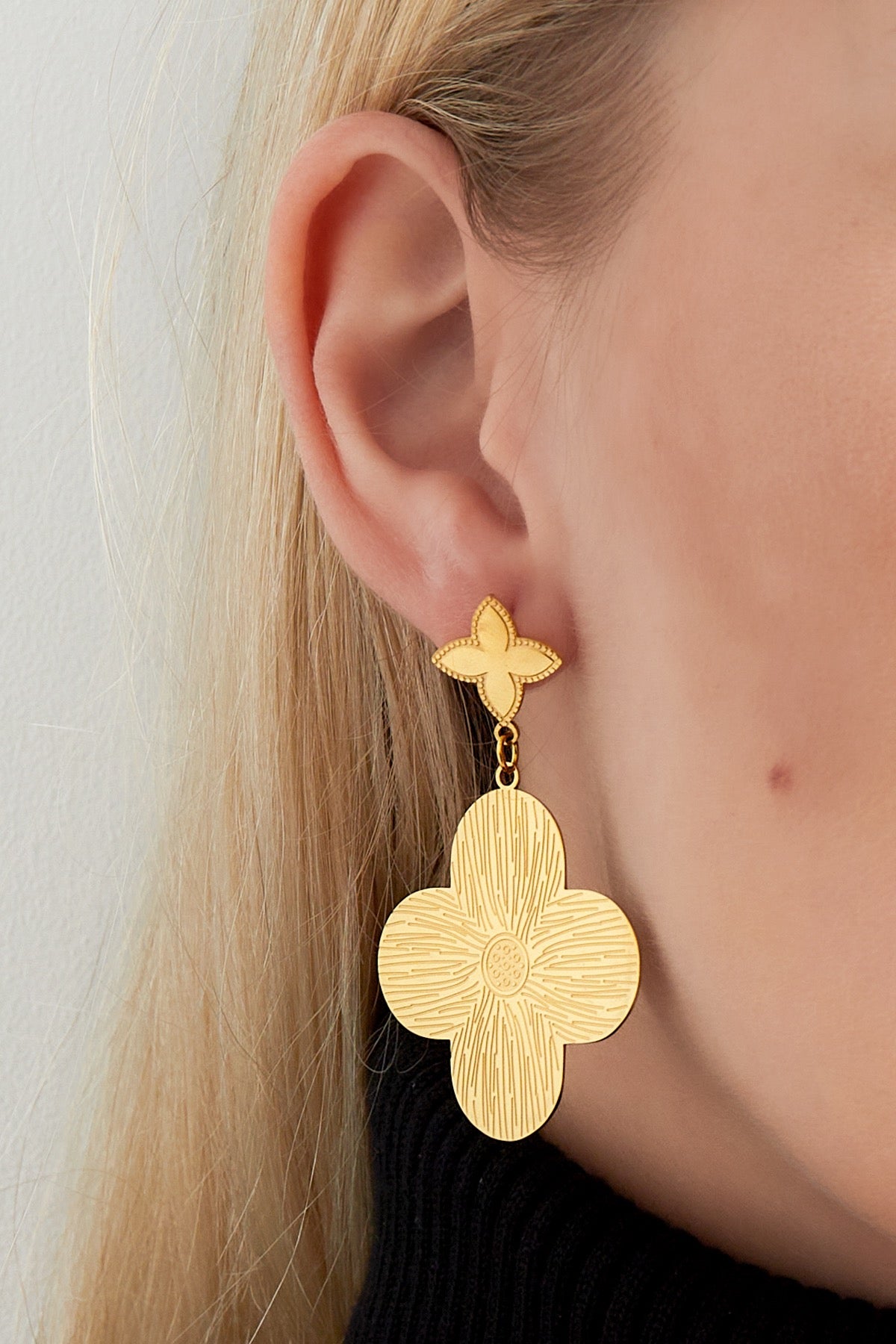 Oorbellen Clover - Goud