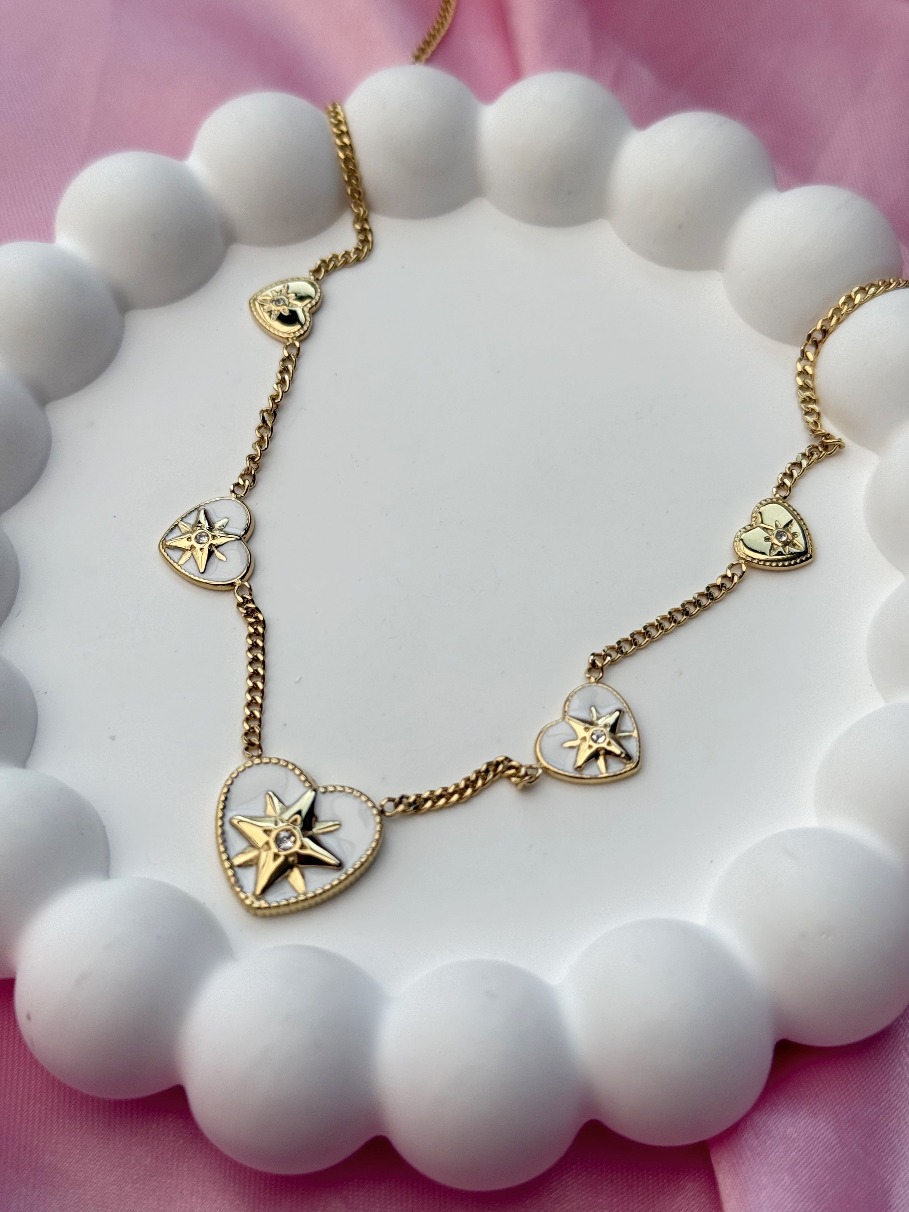 Necklace - Heart with stars