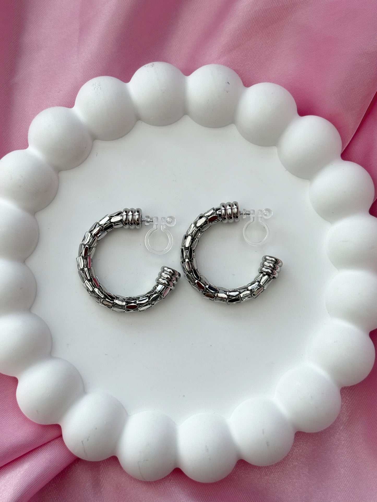 Clip on Earrings - Hint of Glamour - Silver