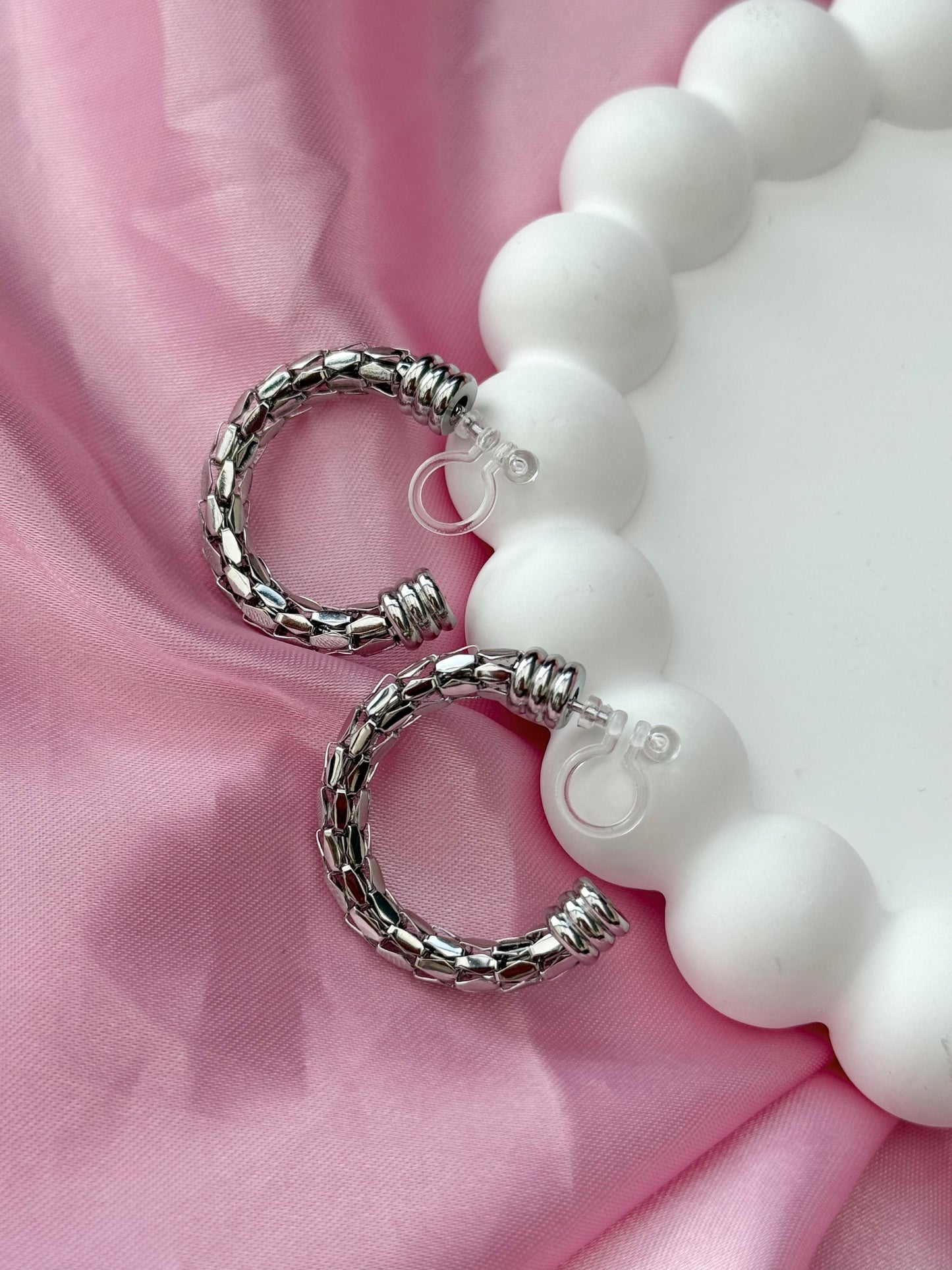 Clip on Earrings - Hint of Glamour - Silver