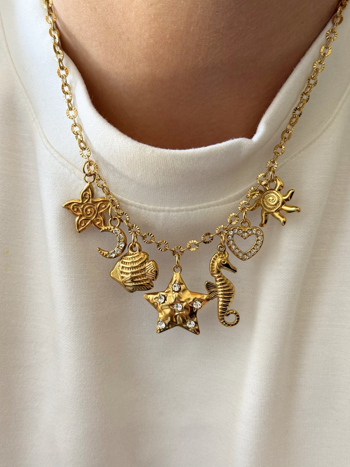 Charm Necklace - Star Seahorse