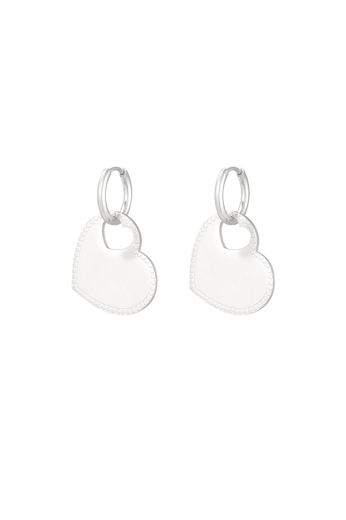 Oorbellen hart bedel - Zilver