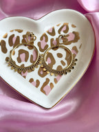 Oorbellen rond met hartjes detail - goud