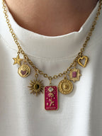 Charm Necklace - Flower Rosettes