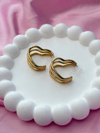 Clip on Earrings - Heart Shape - Gold