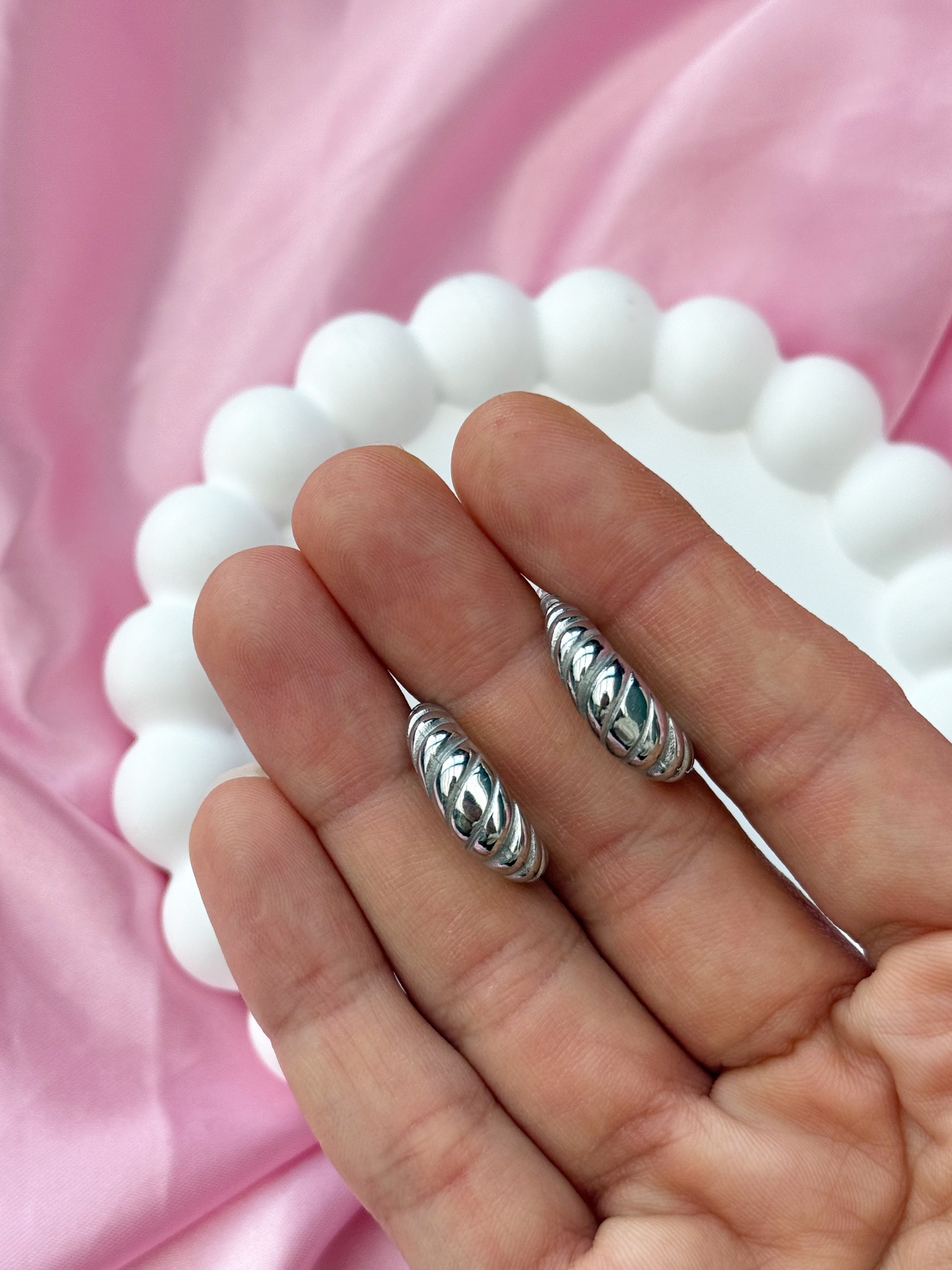 Clip on Earrings - Croissant Si Vouis Plait - Silver