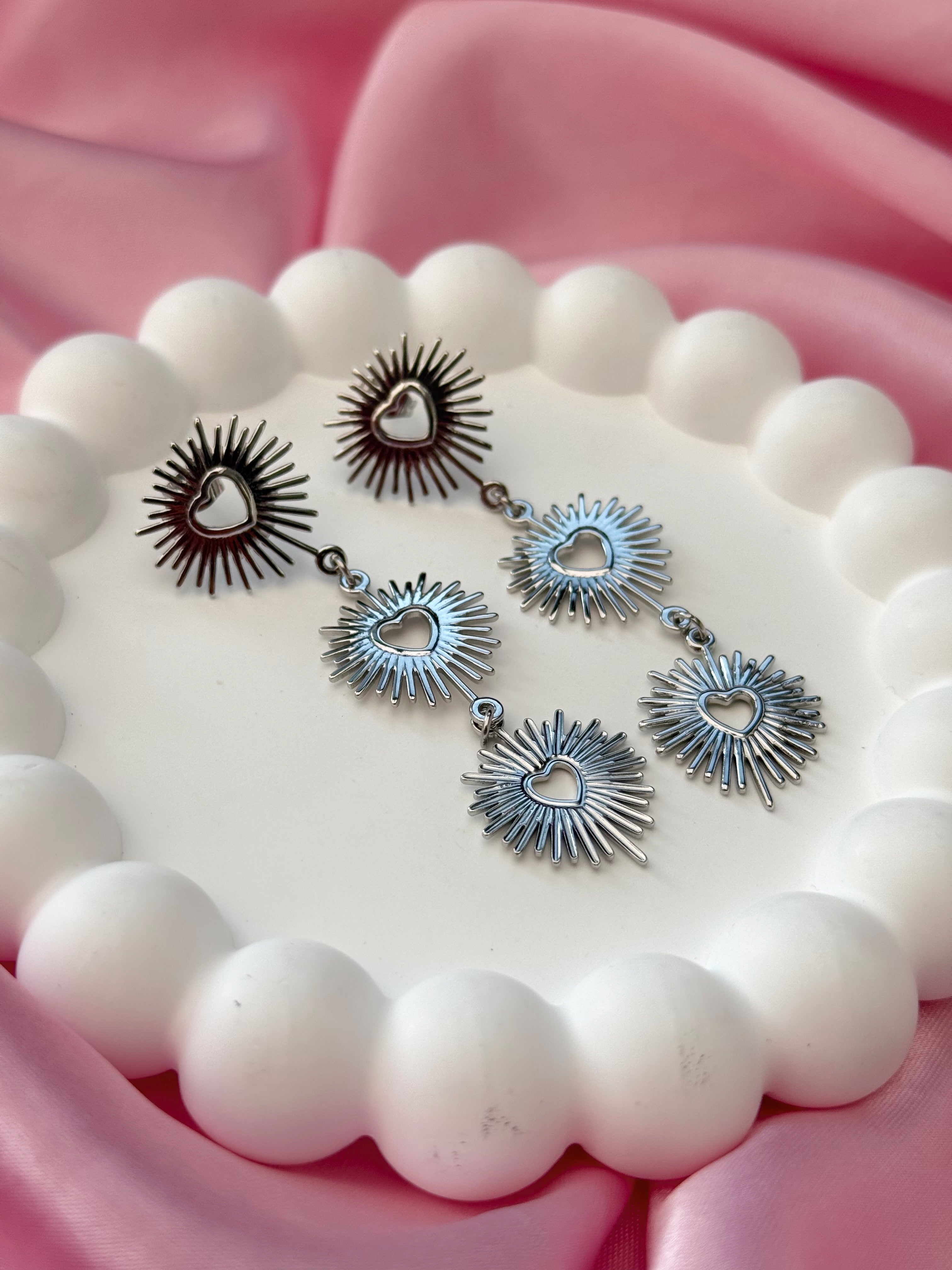 Earrings - Hearts - Silver