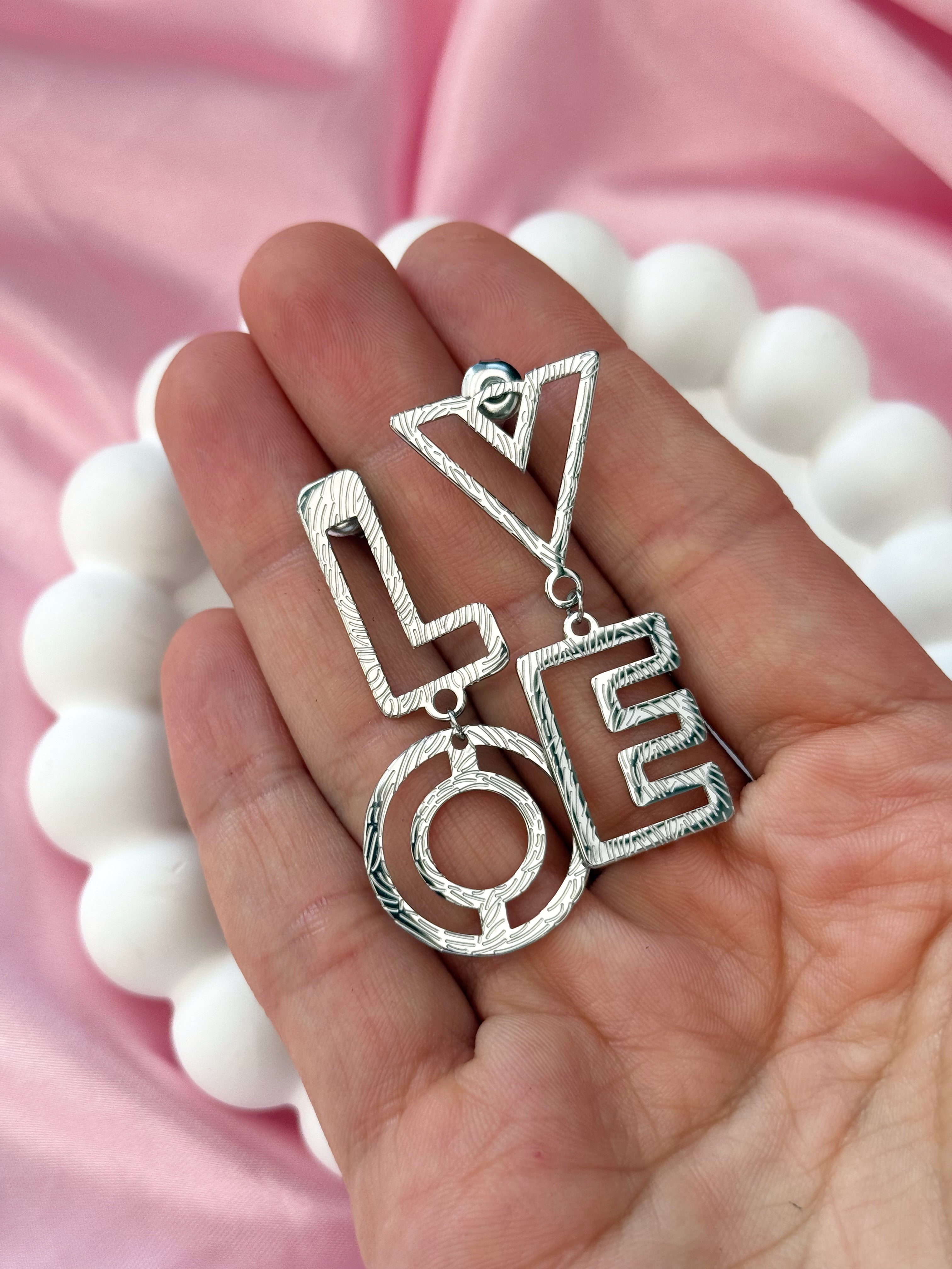 Earrings - Love - Silver
