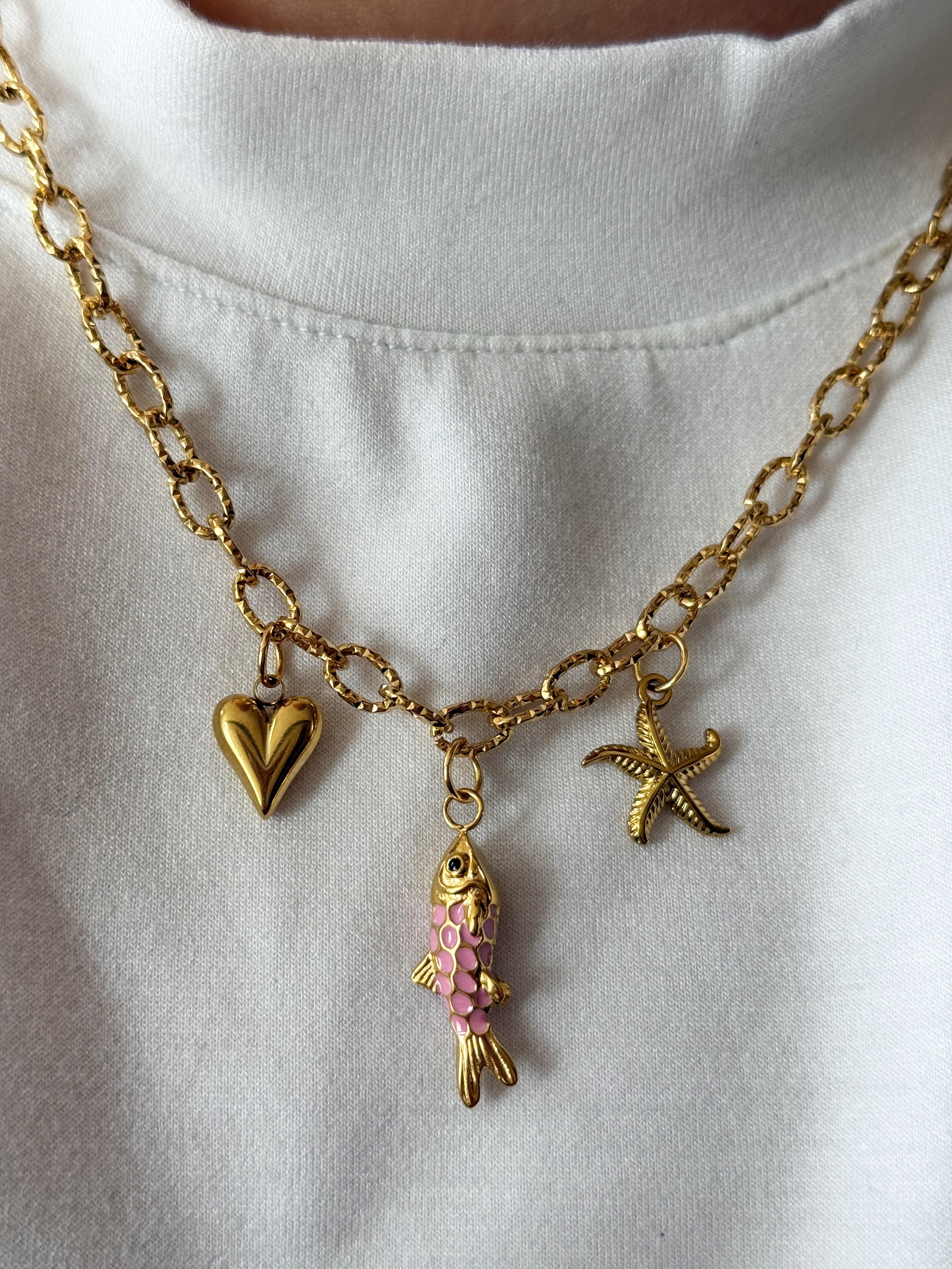 Necklace - Fish Pink