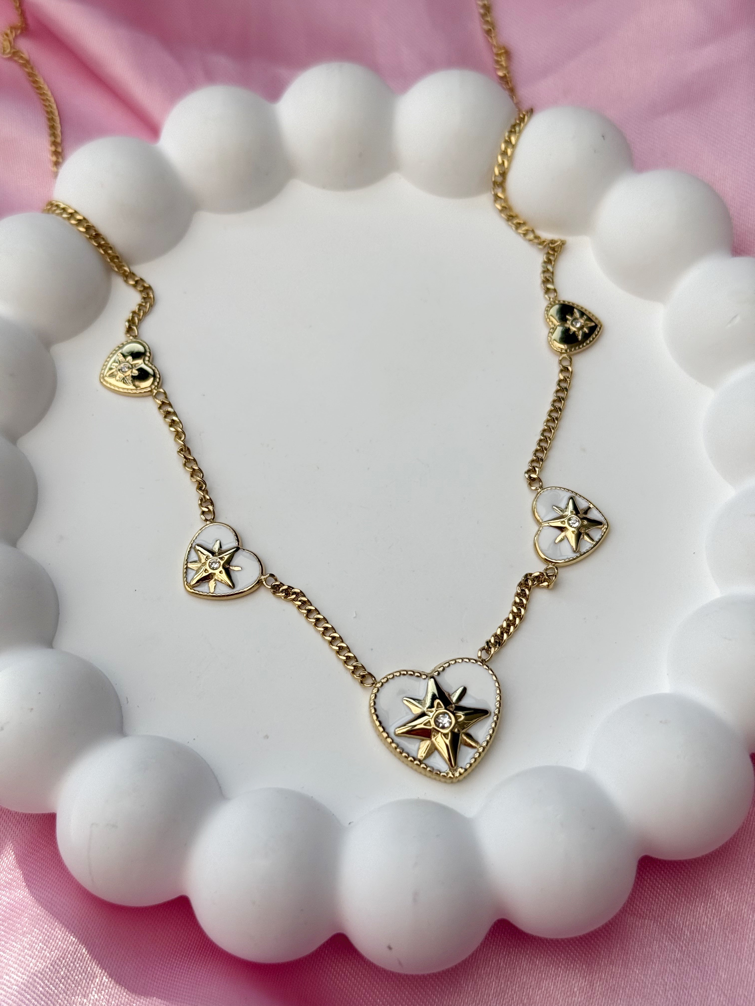 Necklace - Heart with stars