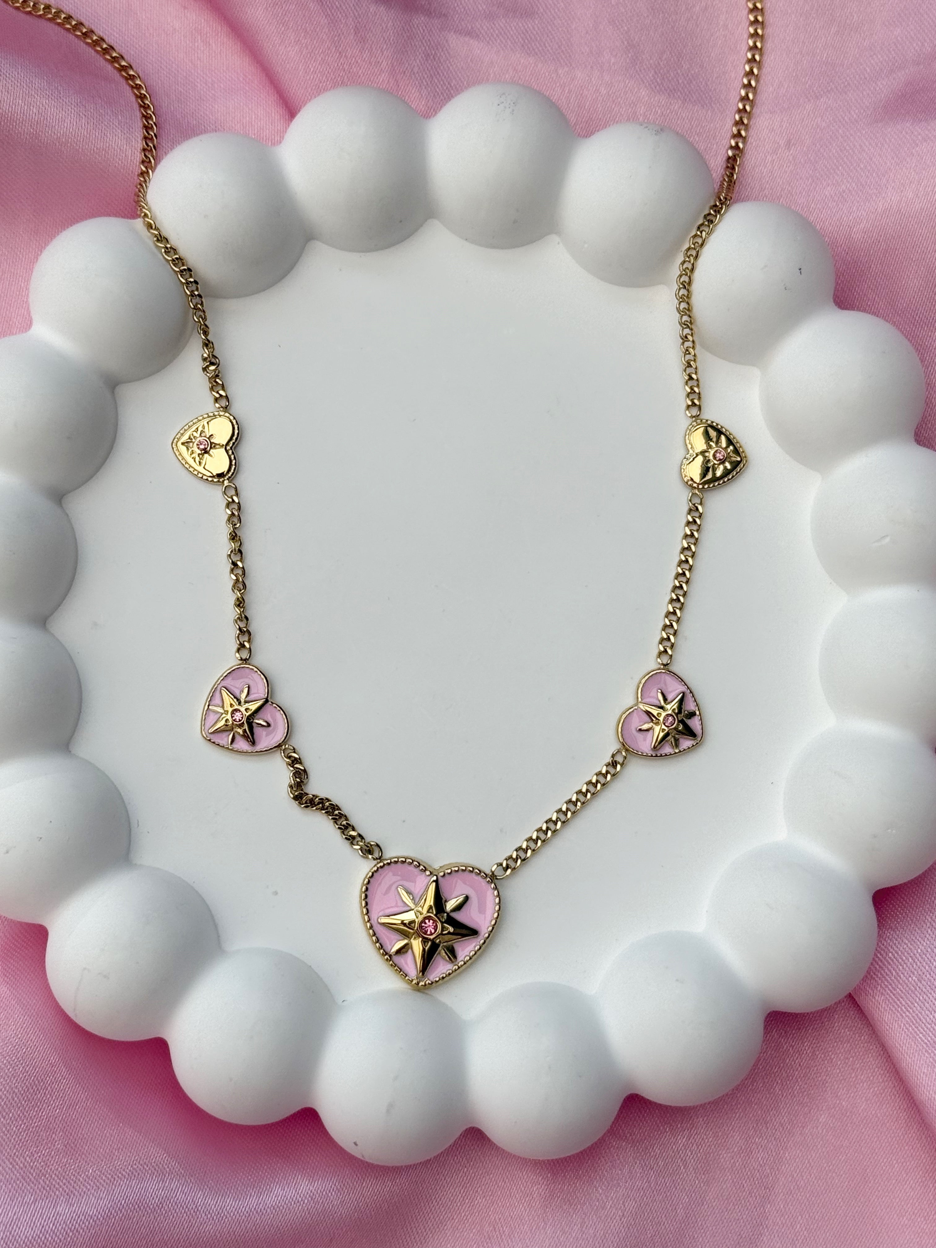 Necklace - Heart with stars