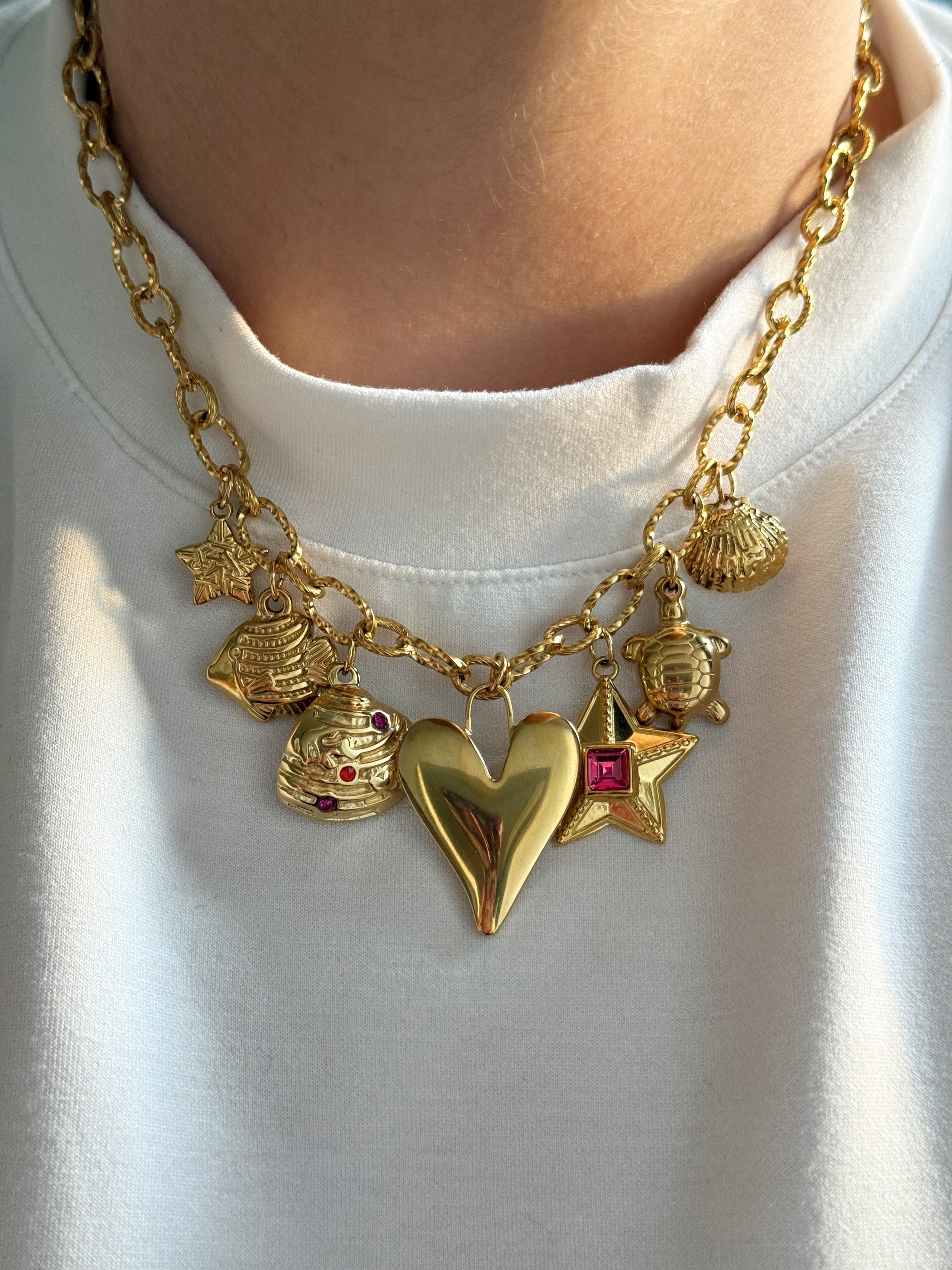 Charm Necklace - Loved Sea Pink
