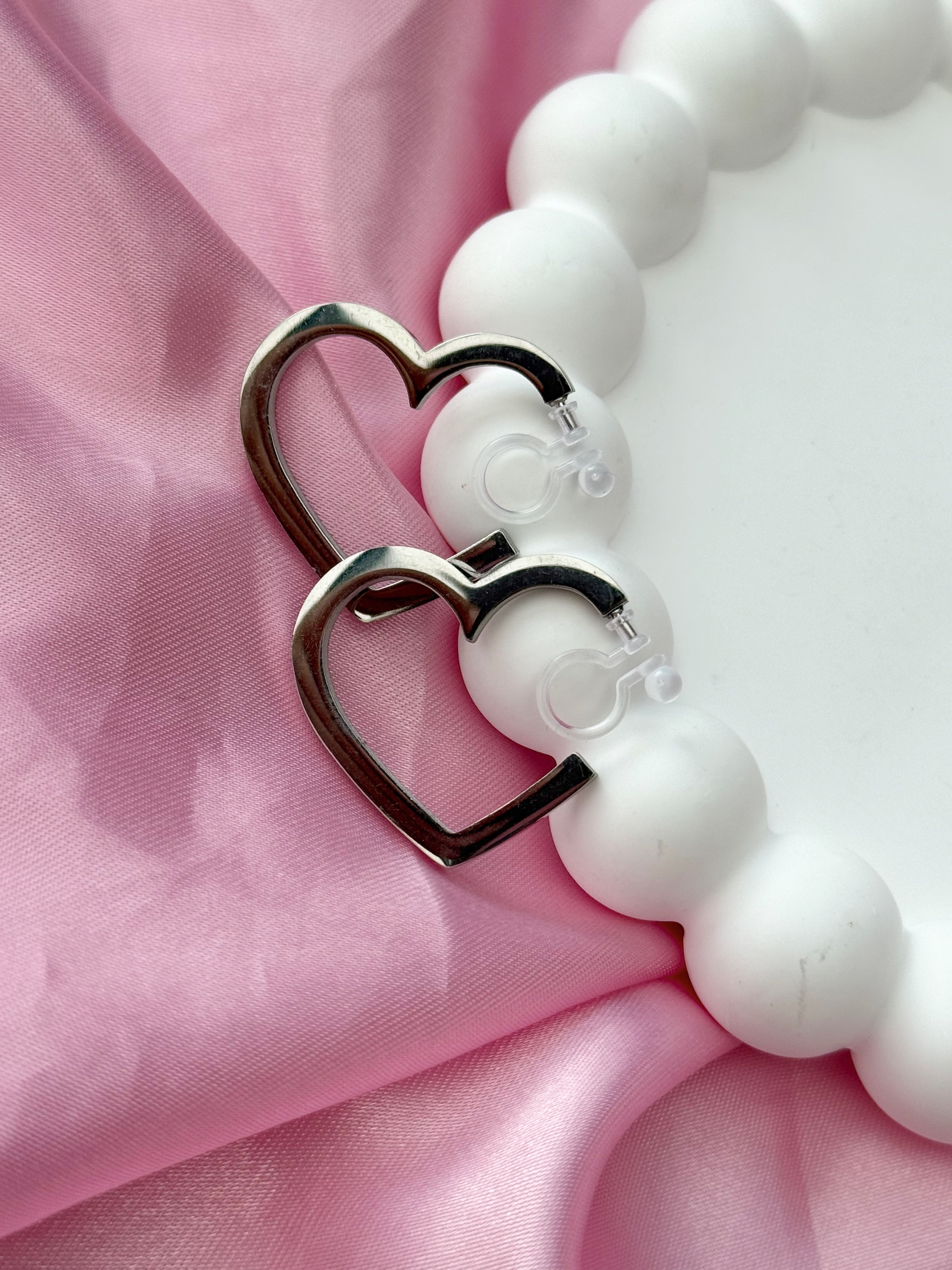 Clip on Earrings- Love Addicted- Silver