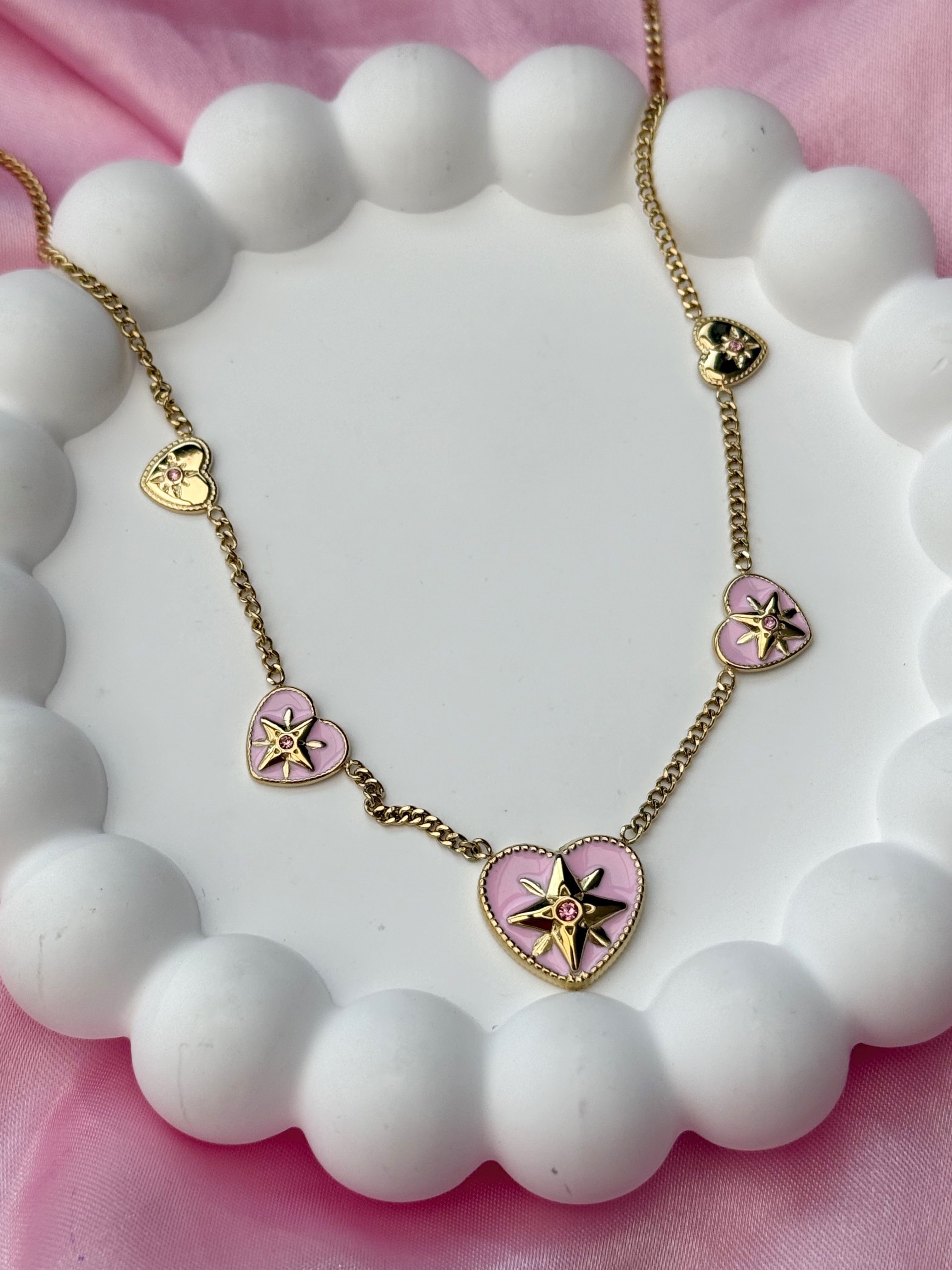 Necklace - Heart with stars