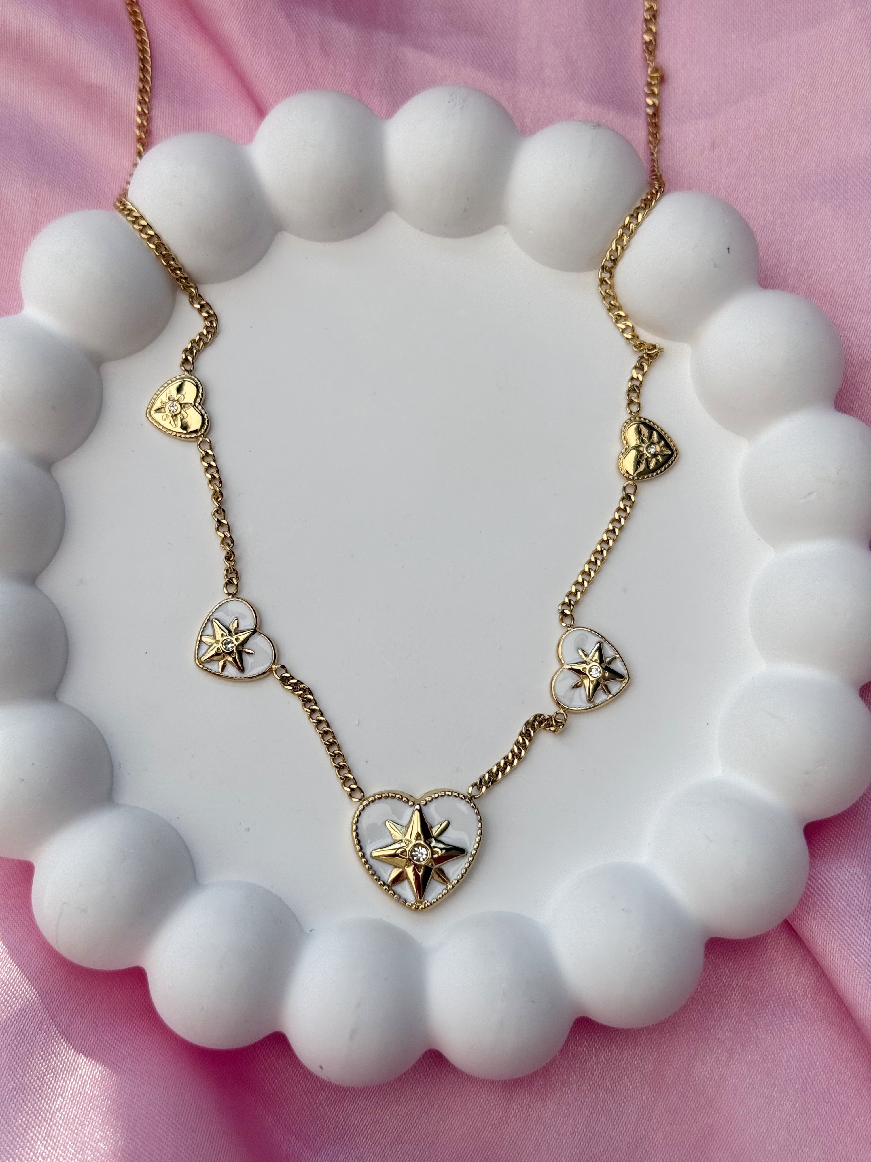Necklace - Heart with stars