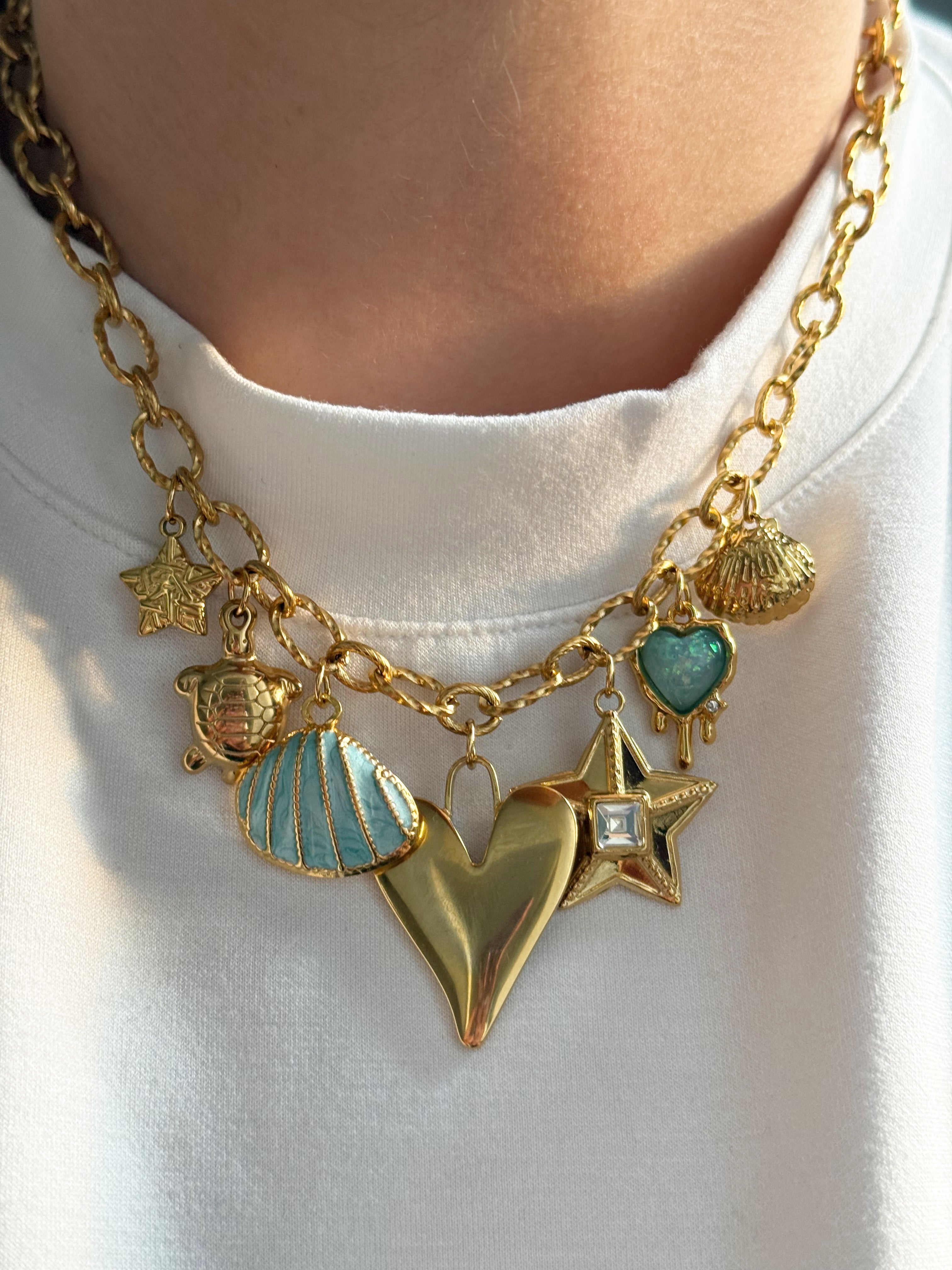 Charm Necklace -  Deep Blue Sea