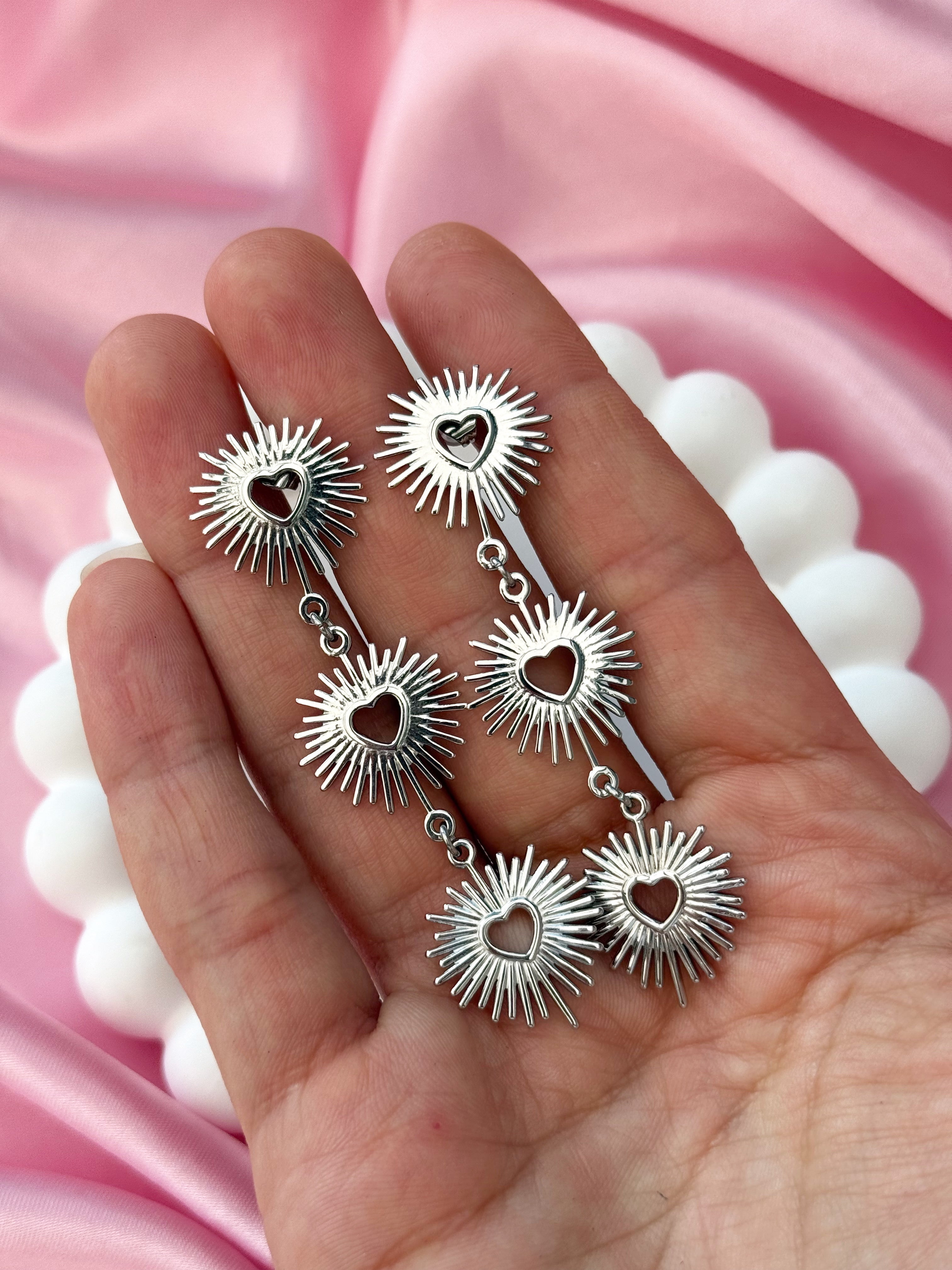 Earrings - Hearts - Silver