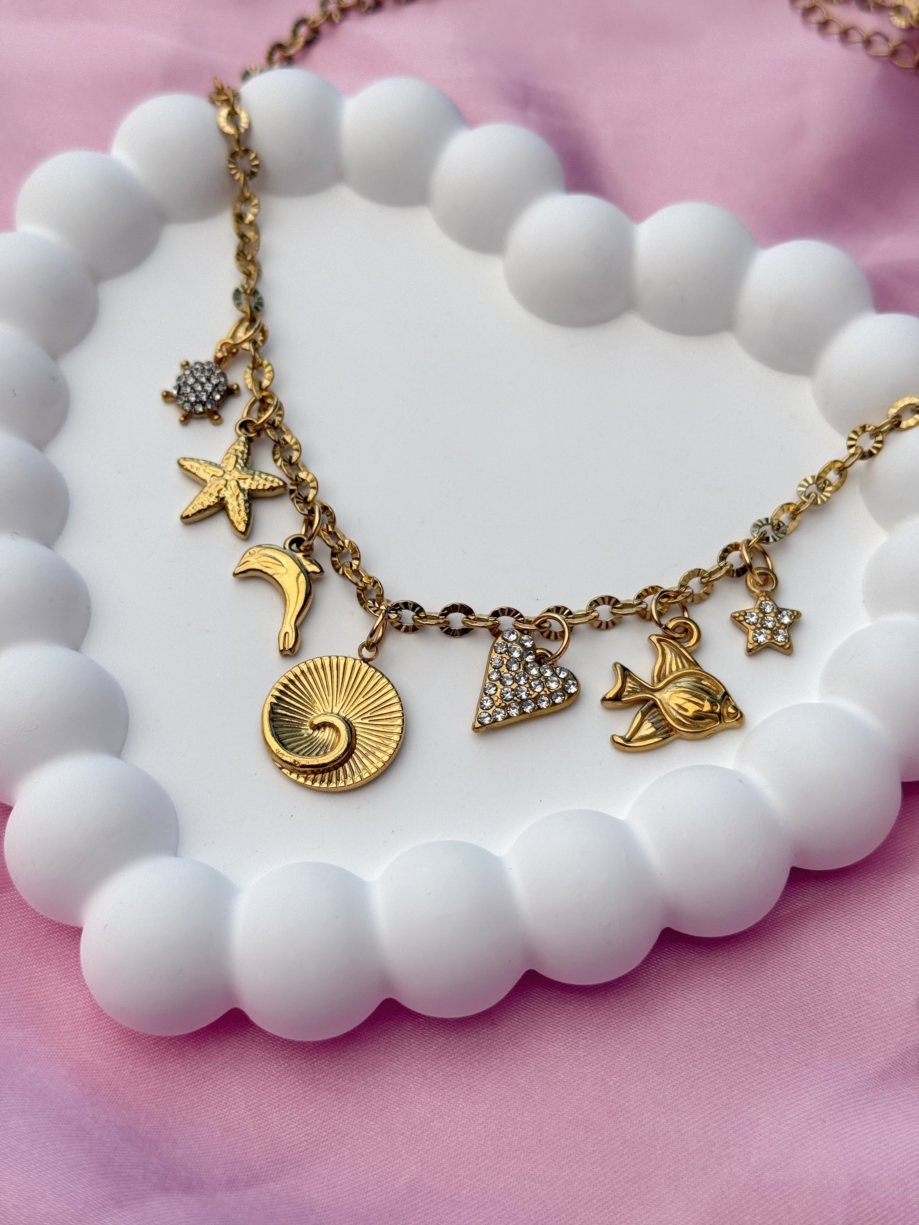 Charm Necklace - Sea Zirconia