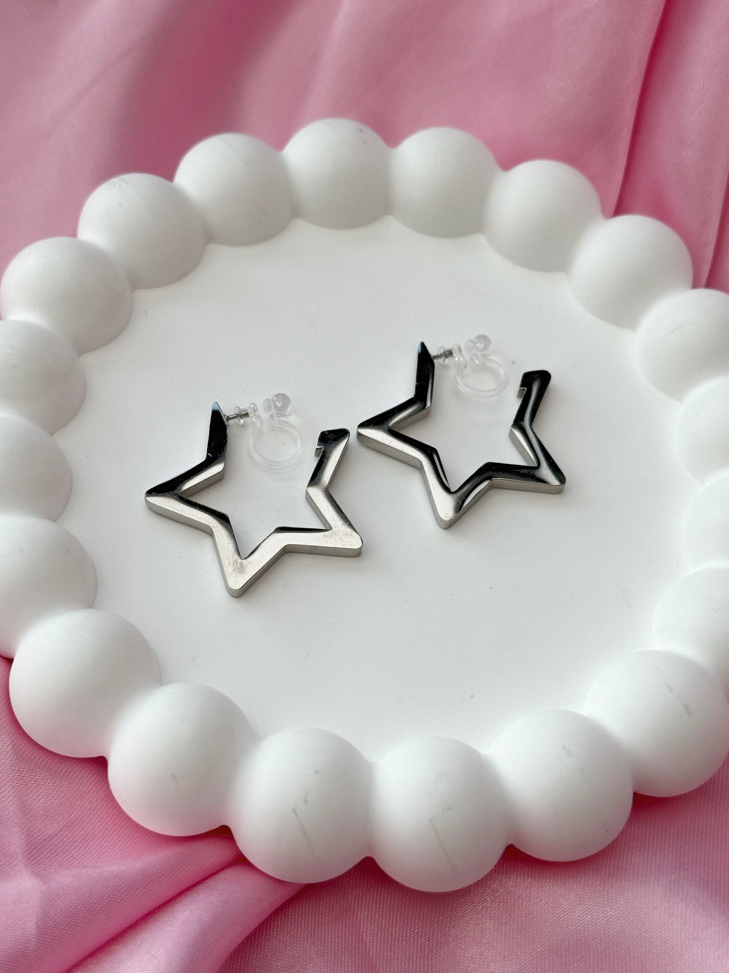 Clip on Earrings - Full of Stars - Silver