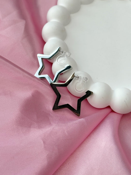 Clip on Earrings - Full of Stars - Silver