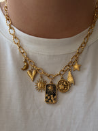 Charm Necklace - Black Sunflower