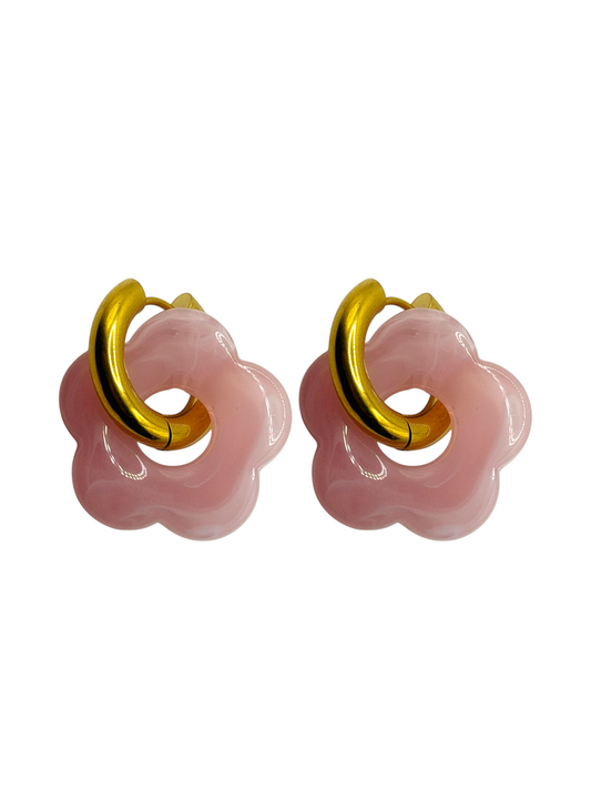 Earrings - ￼Flower Pink