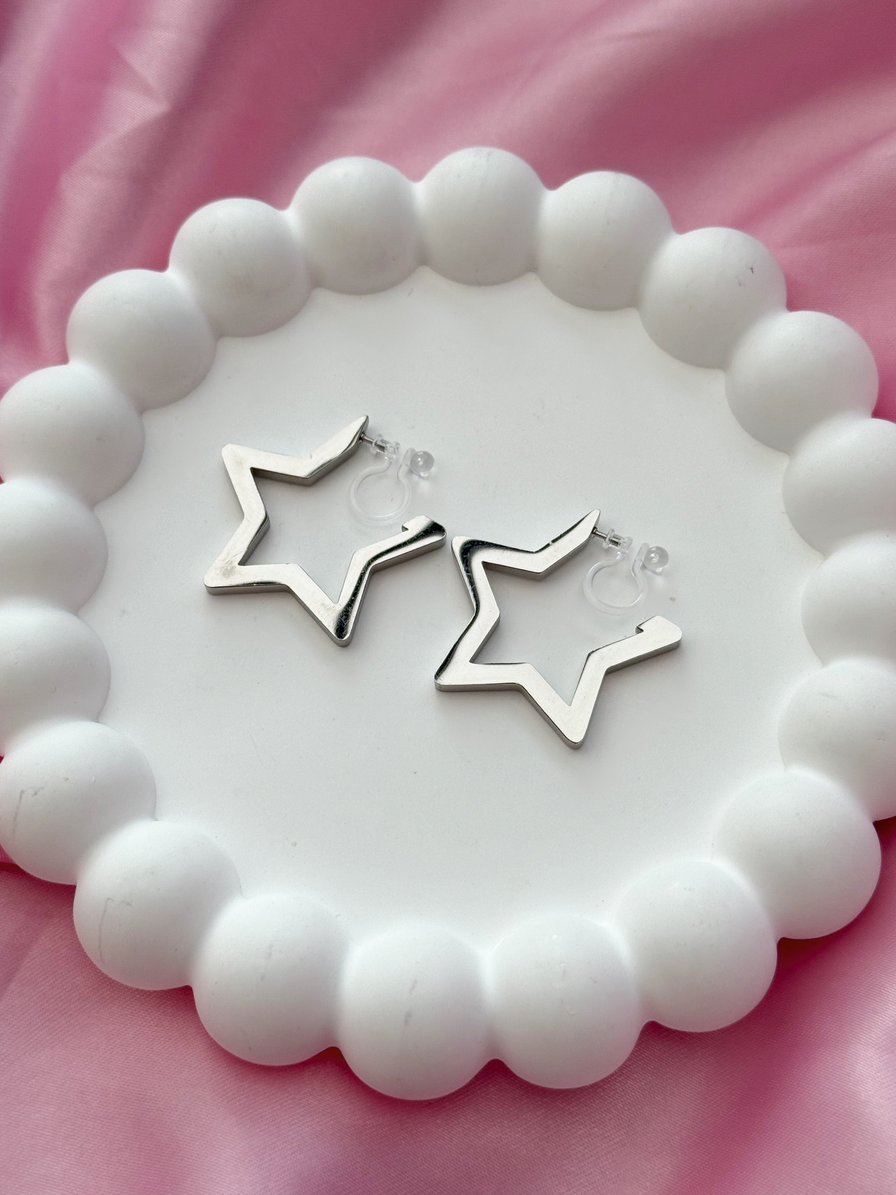 Clip on Earrings - Full of Stars - Silver