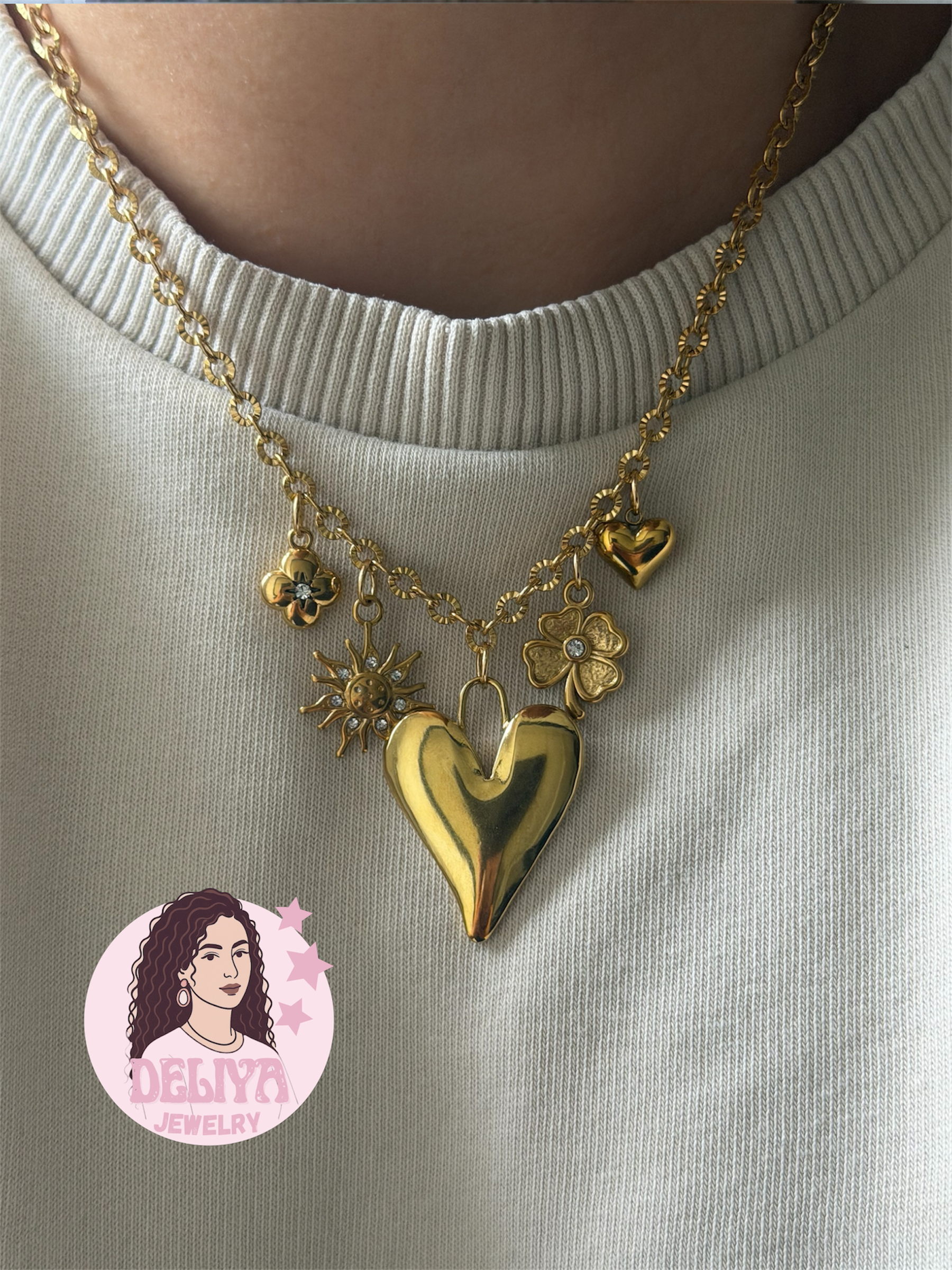 Charm Necklace - Flower Lucy