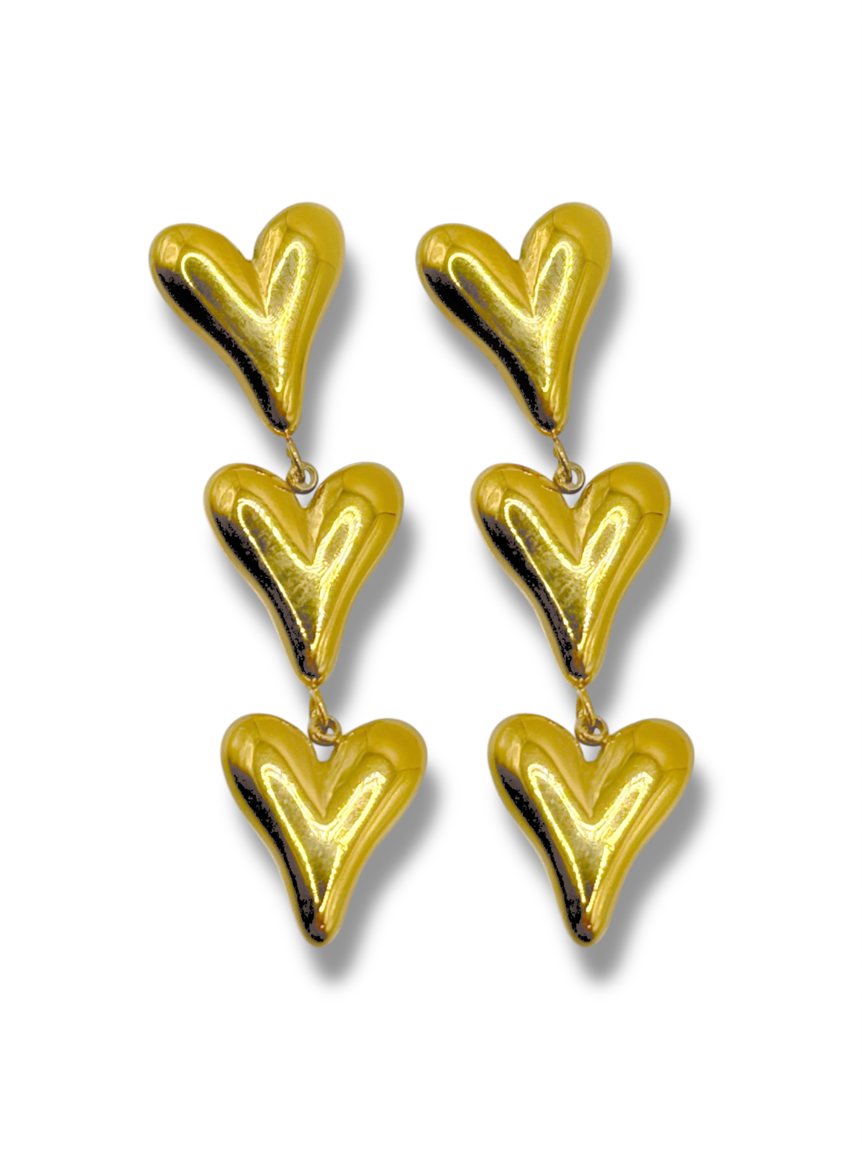 Earrings - Triple Love - Gold