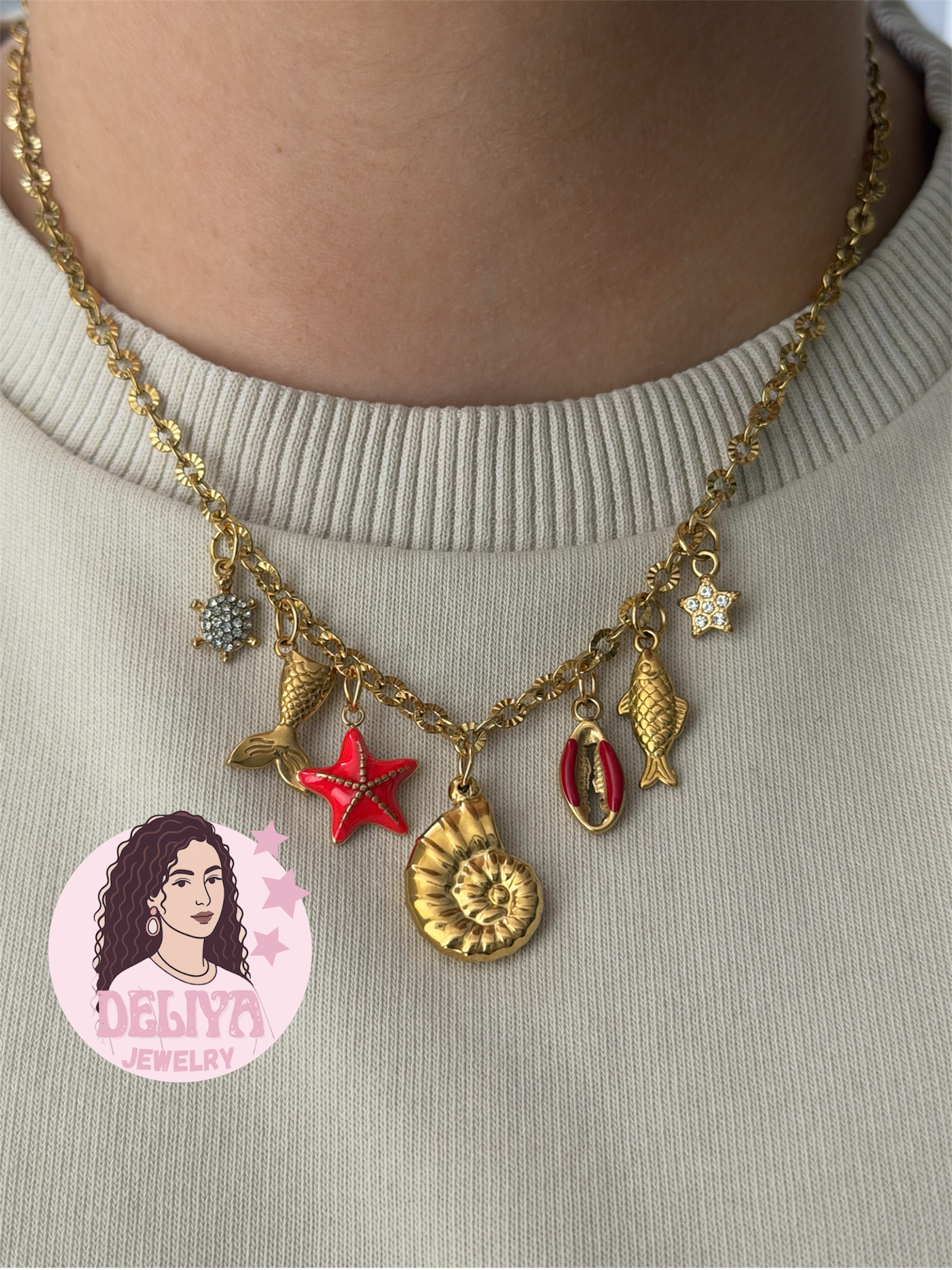 Charm Necklace - Red Sea