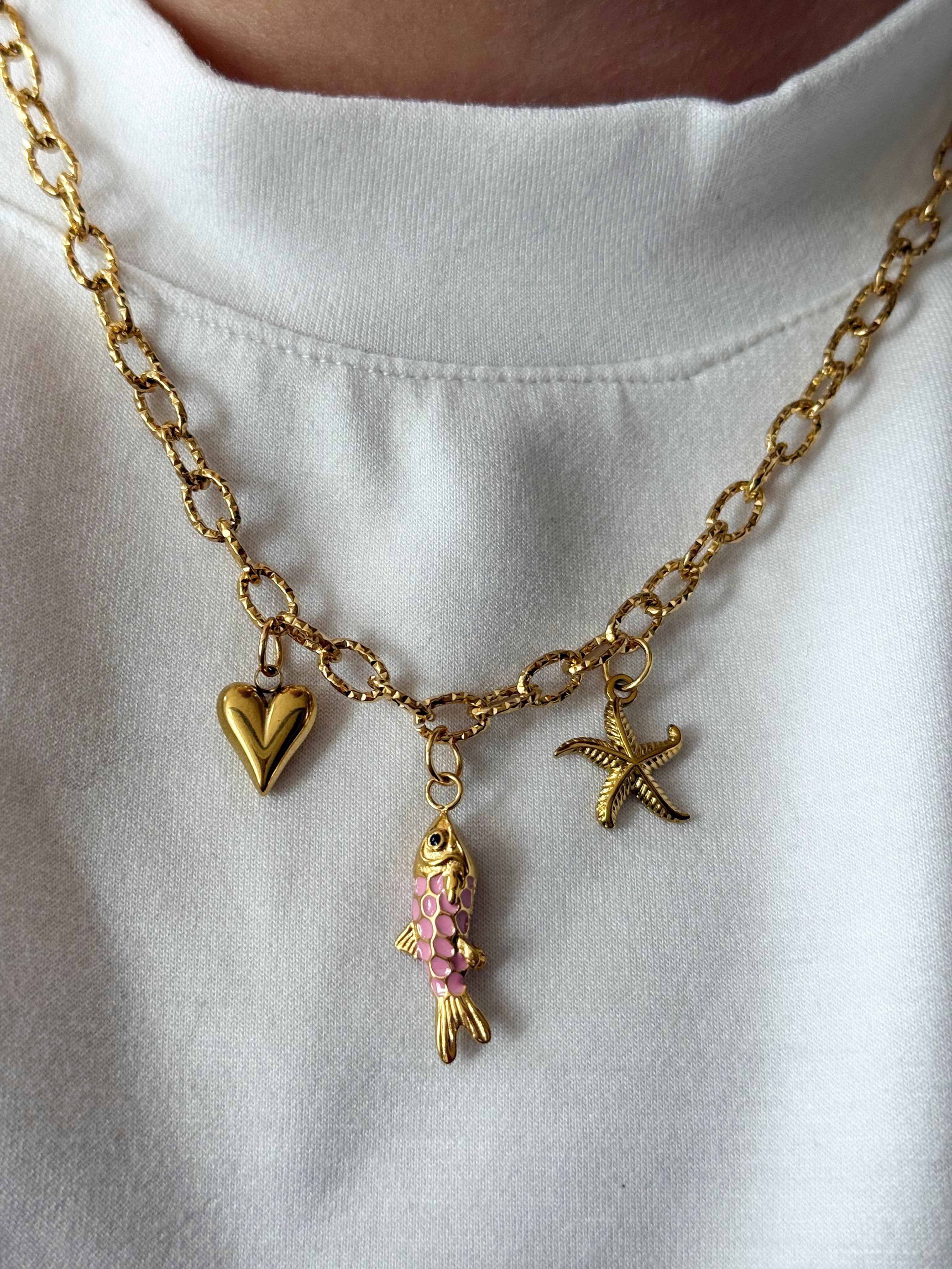 Necklace - Fish Pink
