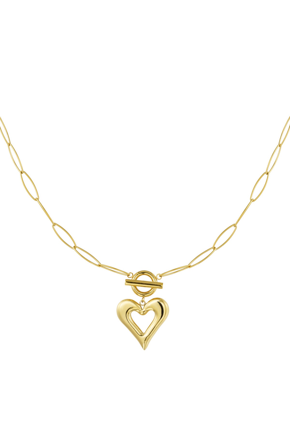 Schakelketting met hartje - goud