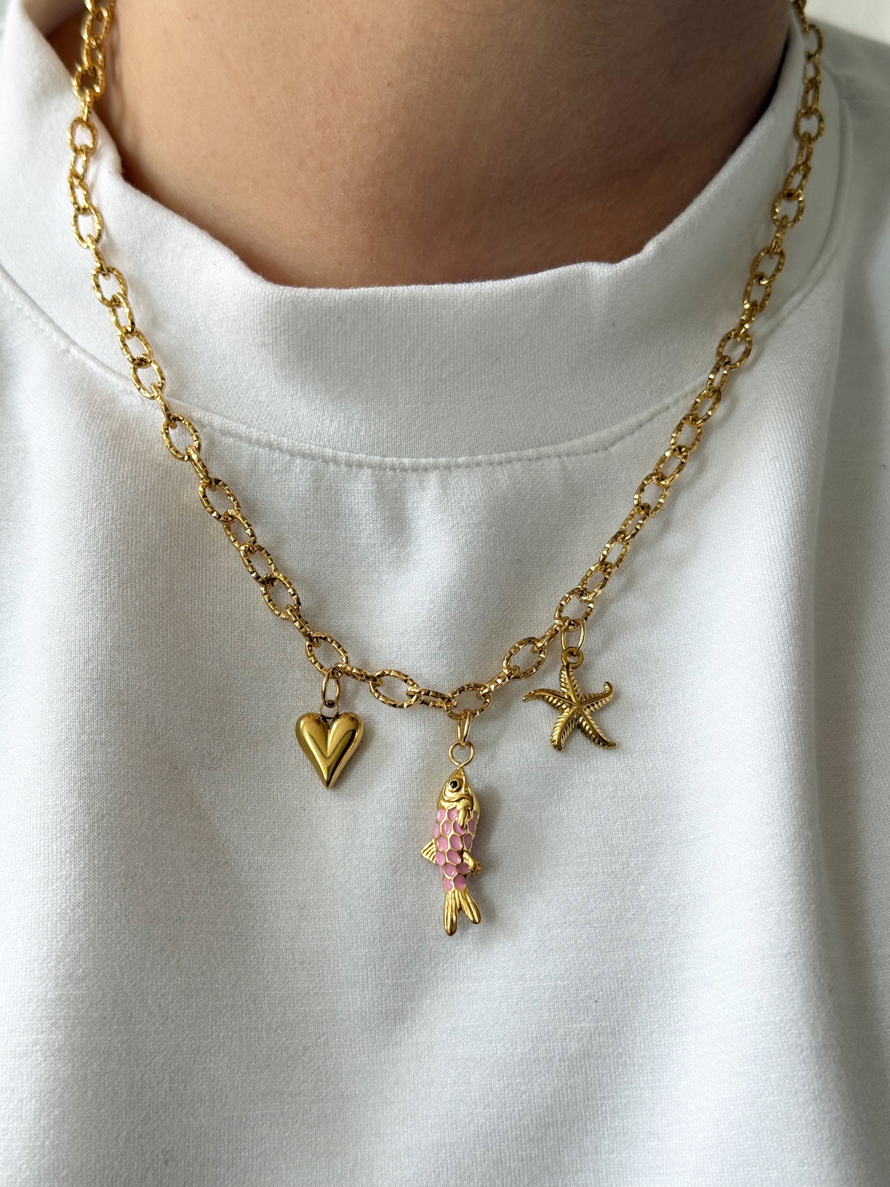 Necklace - Fish Pink