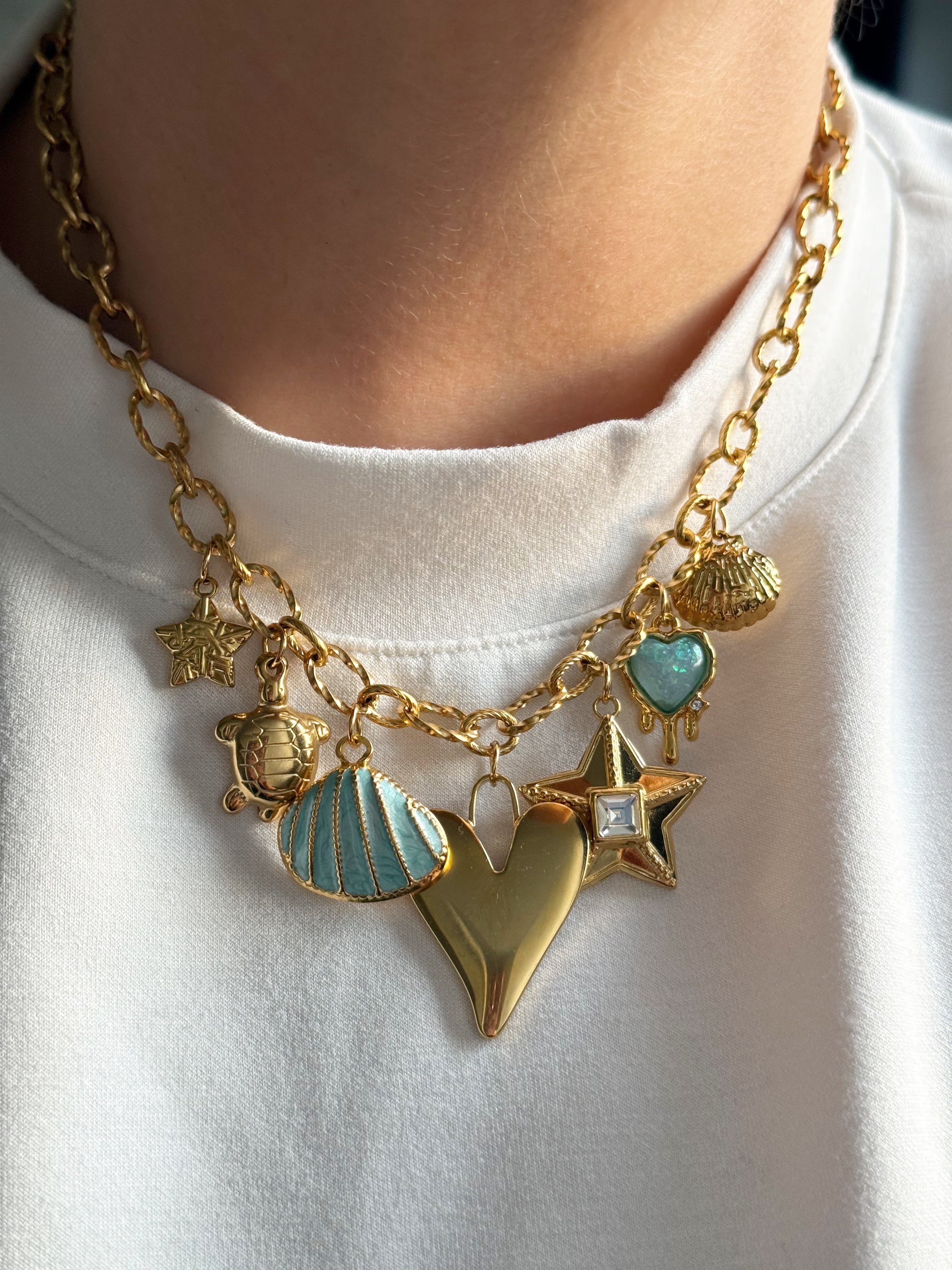 Charm Necklace -  Deep Blue Sea