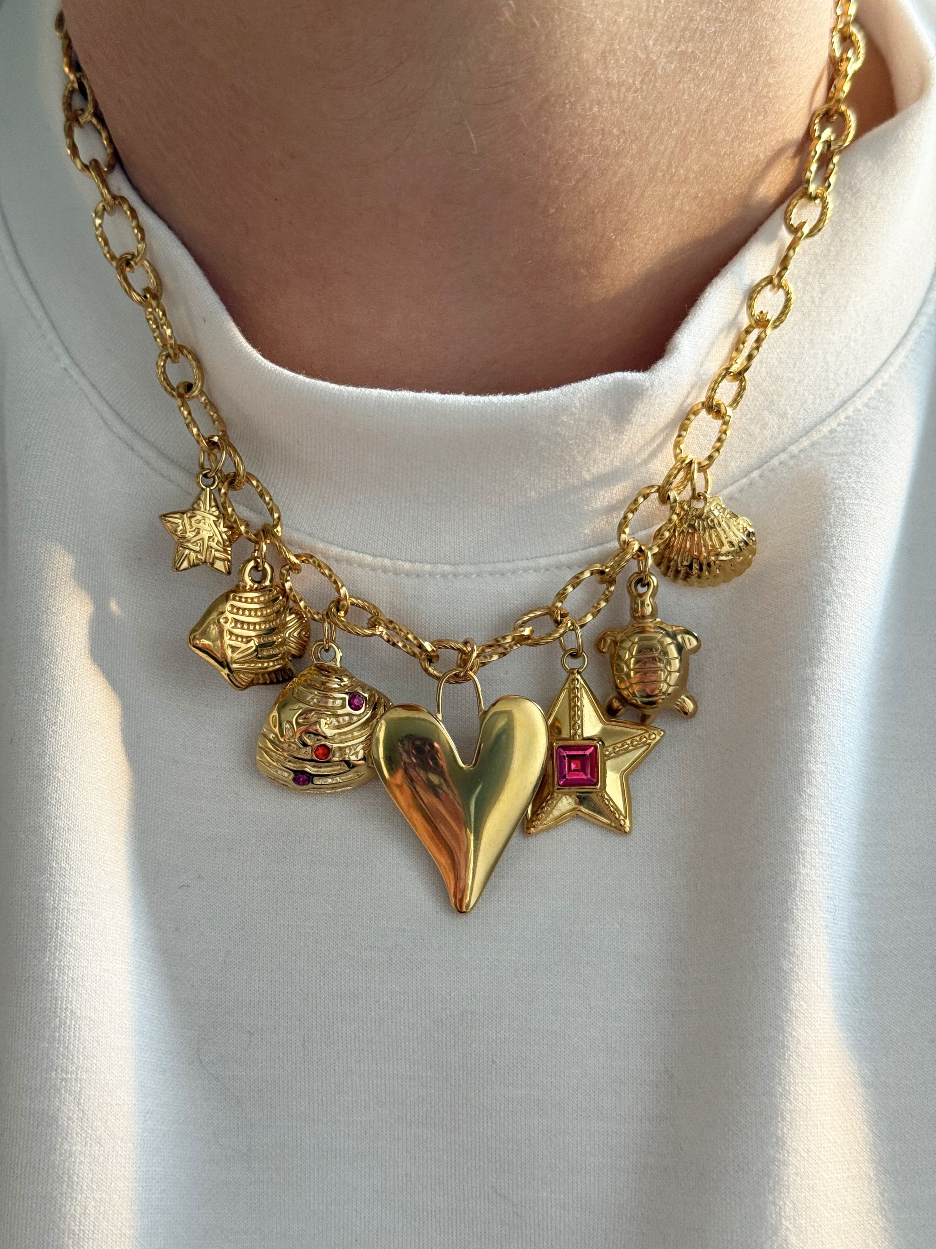 Charm Necklace - Loved Sea Pink