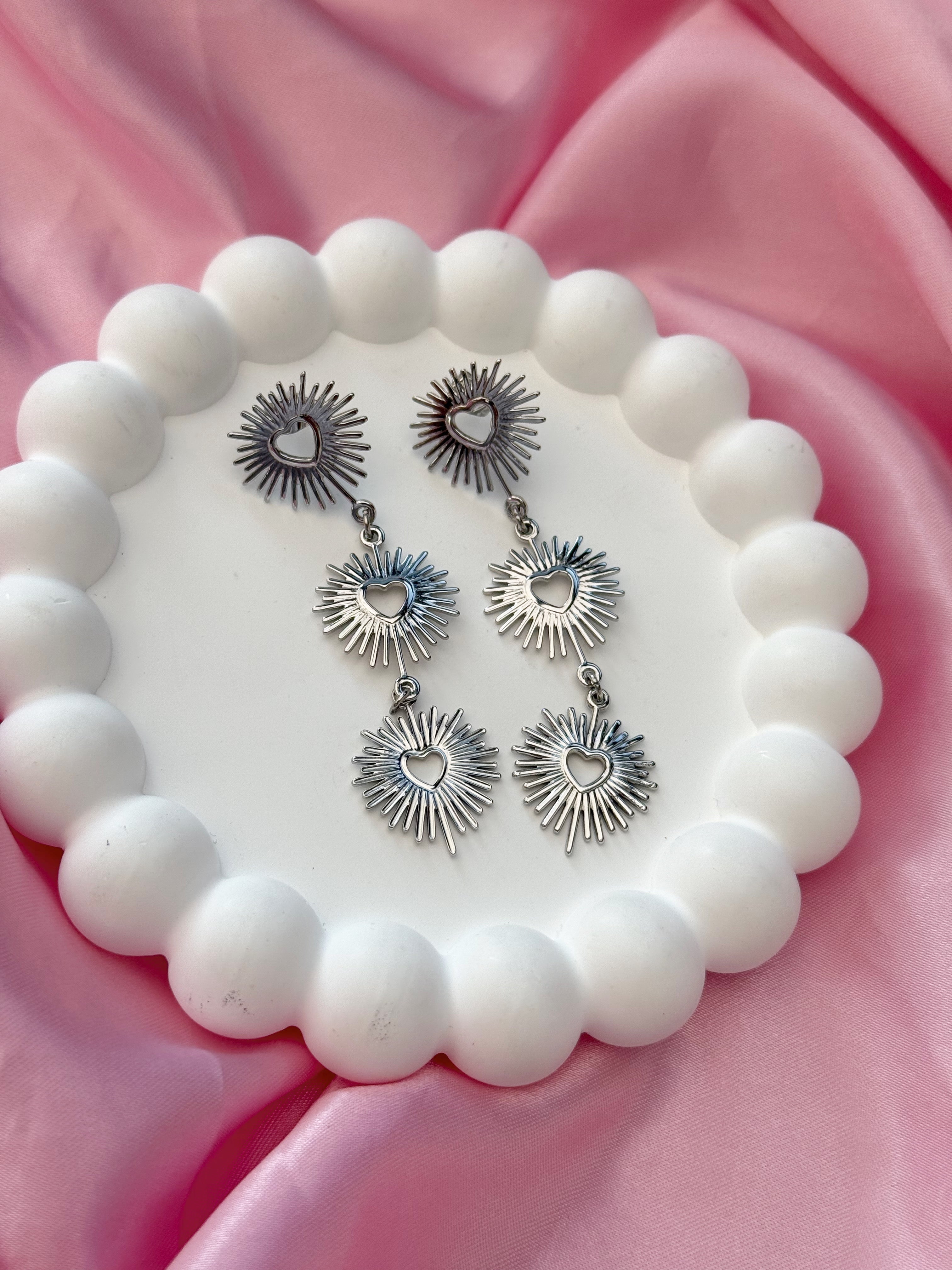 Earrings - Hearts - Silver