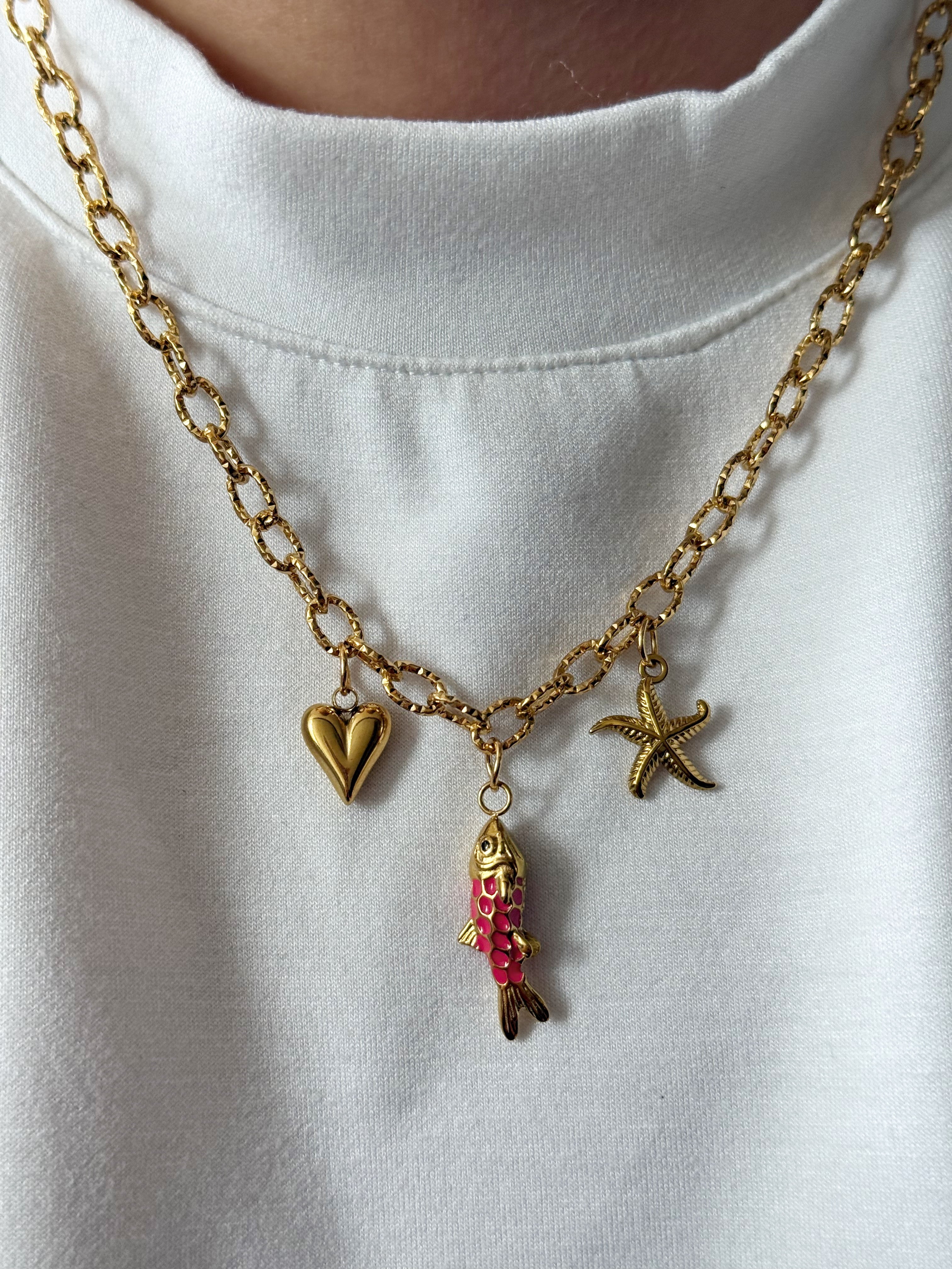 Necklace - Fish Fuchsia