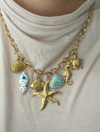 Charm Necklace - Blue Sea Shell