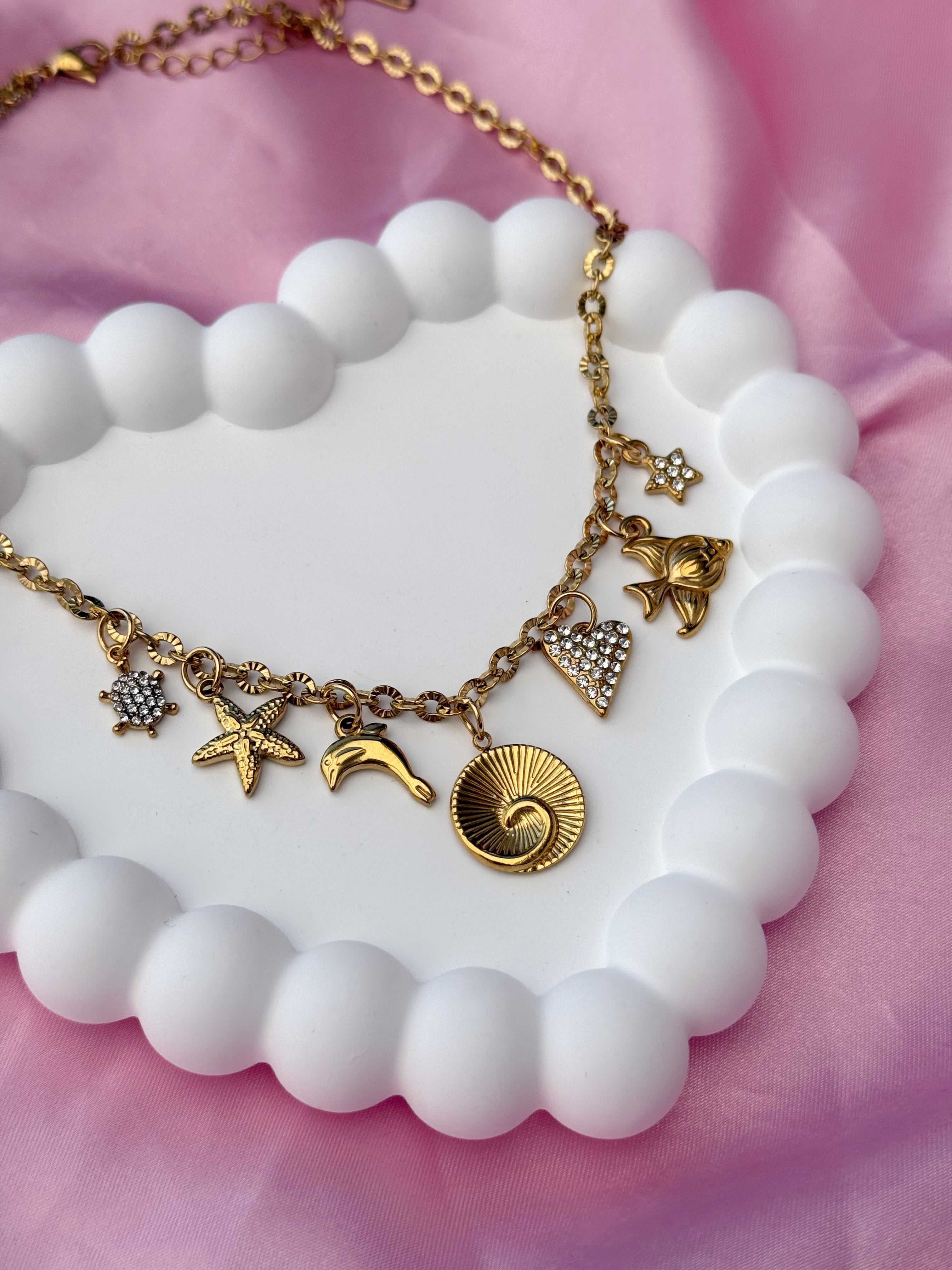 Charm Necklace - Sea Zirconia