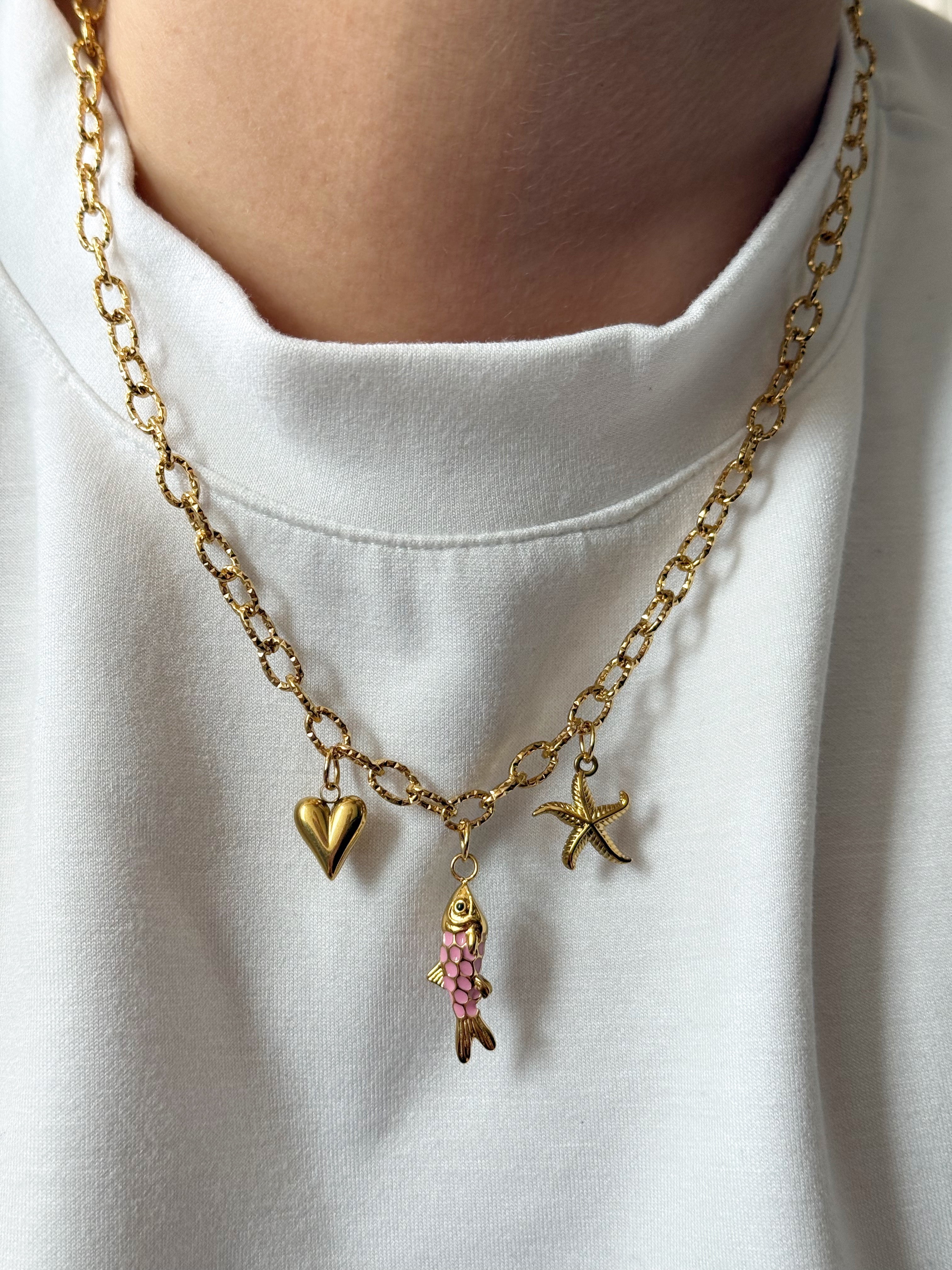 Necklace - Fish Pink