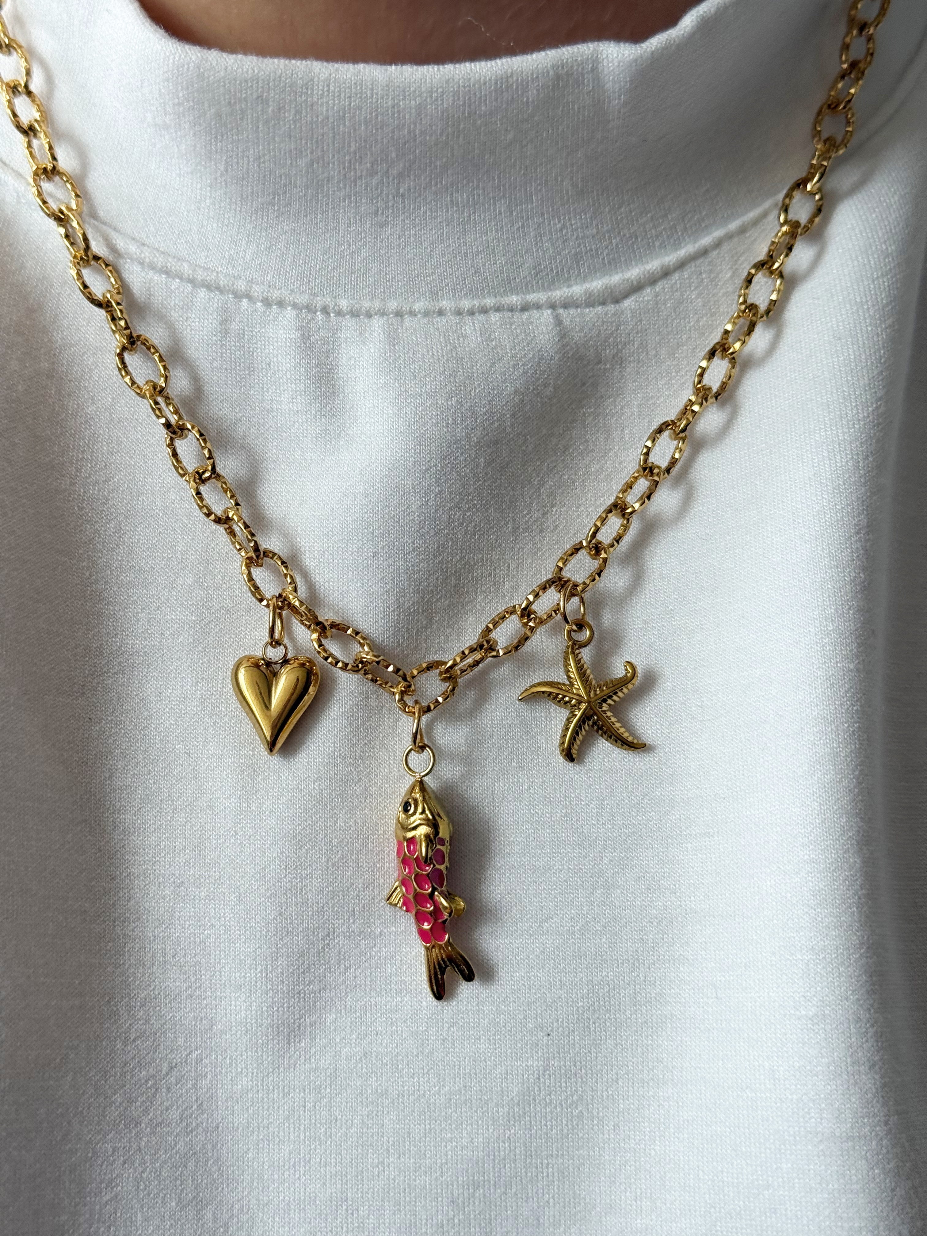 Necklace - Fish Fuchsia