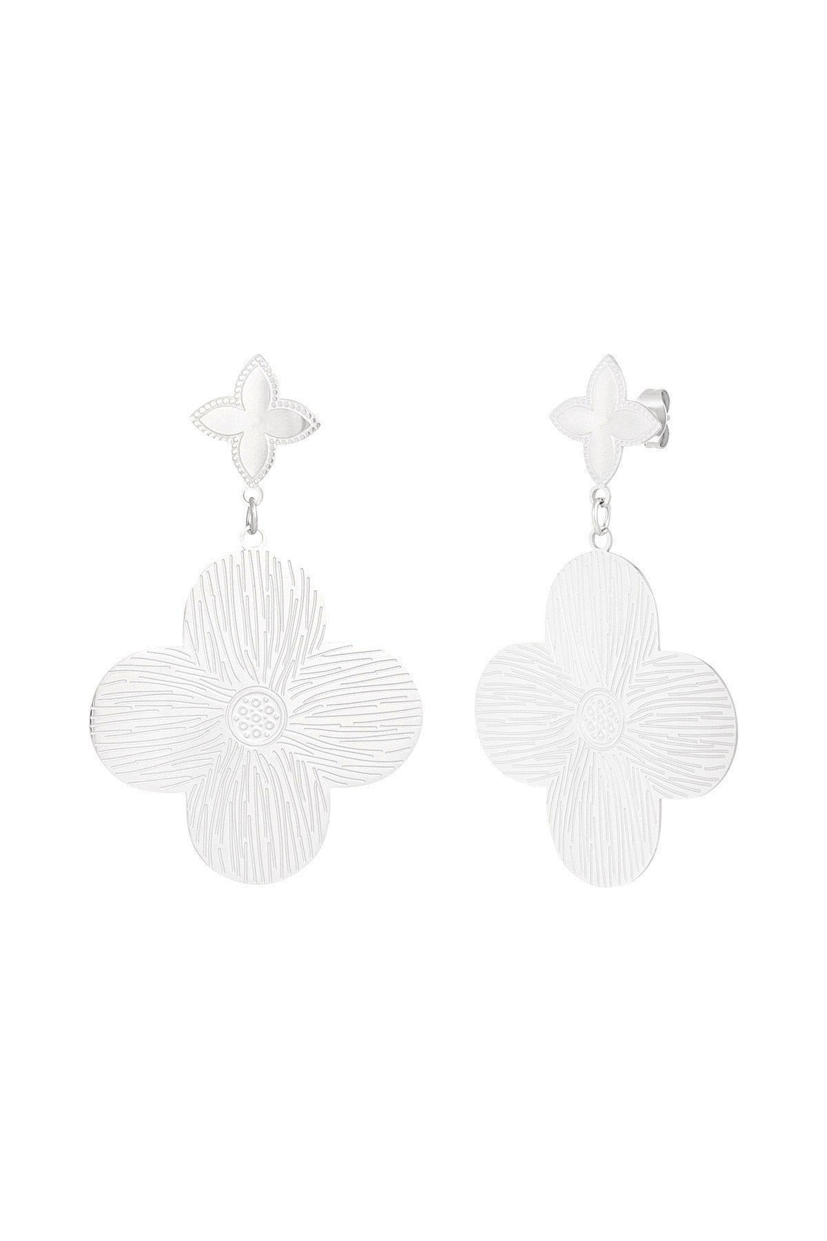 Oorbellen Clover - Zilver
