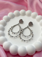Earrings - Drop Pearls - Silver