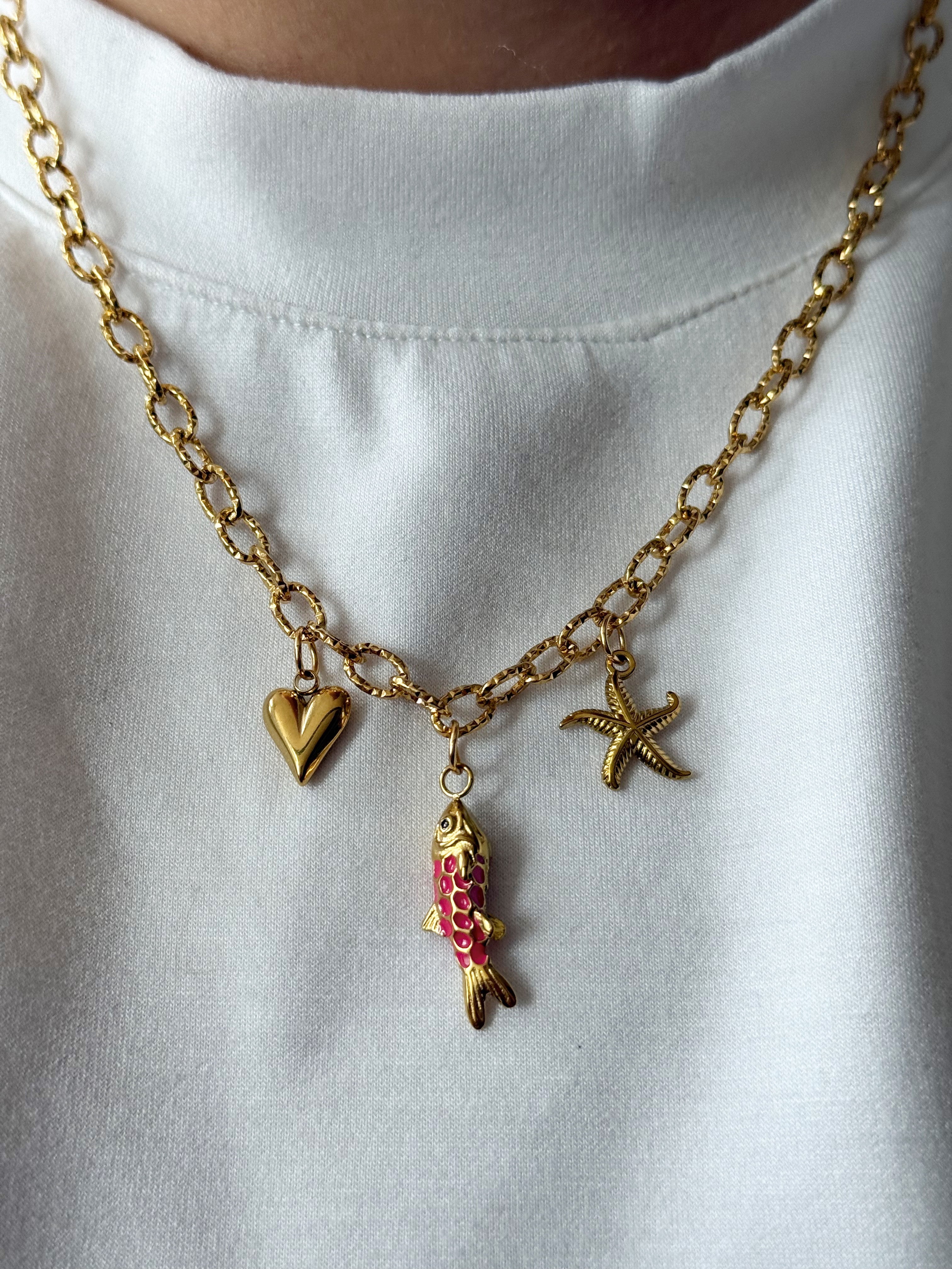Necklace - Fish Fuchsia