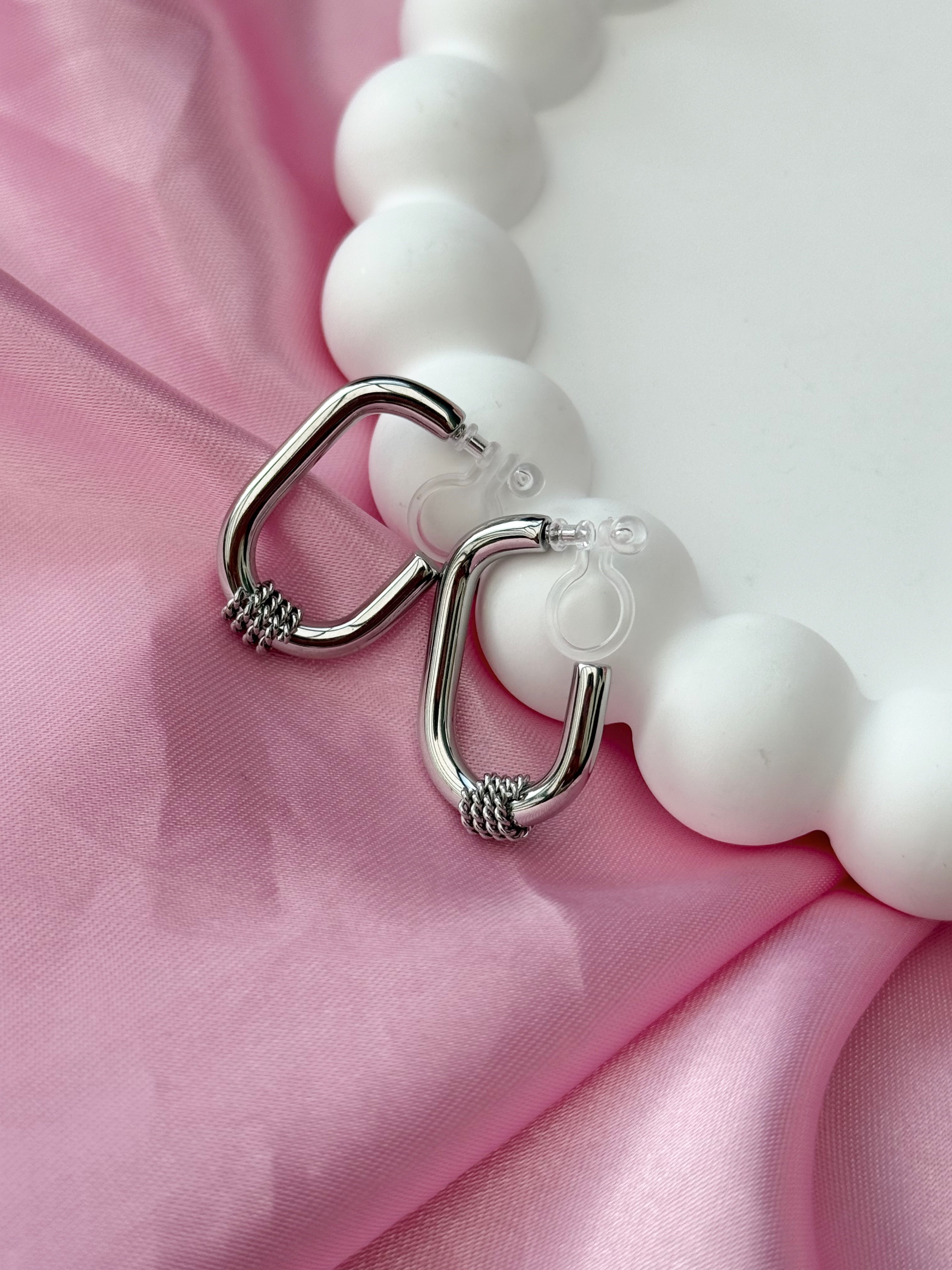 Clip on Earrings - Elegance in Every Detail - Silver