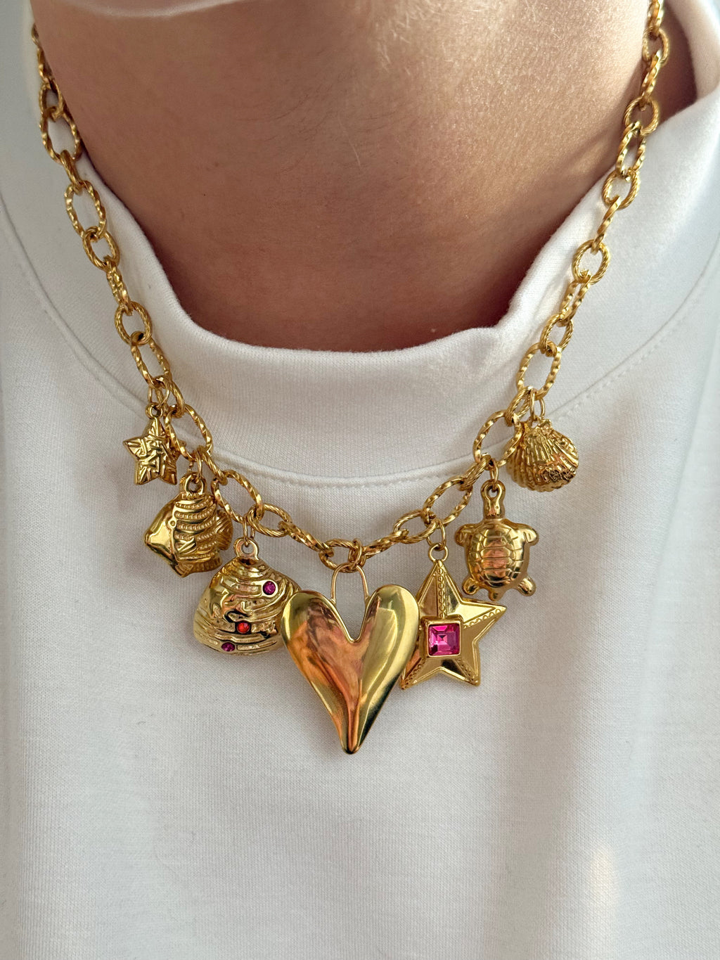 Charm Necklace - Loved Sea Pink